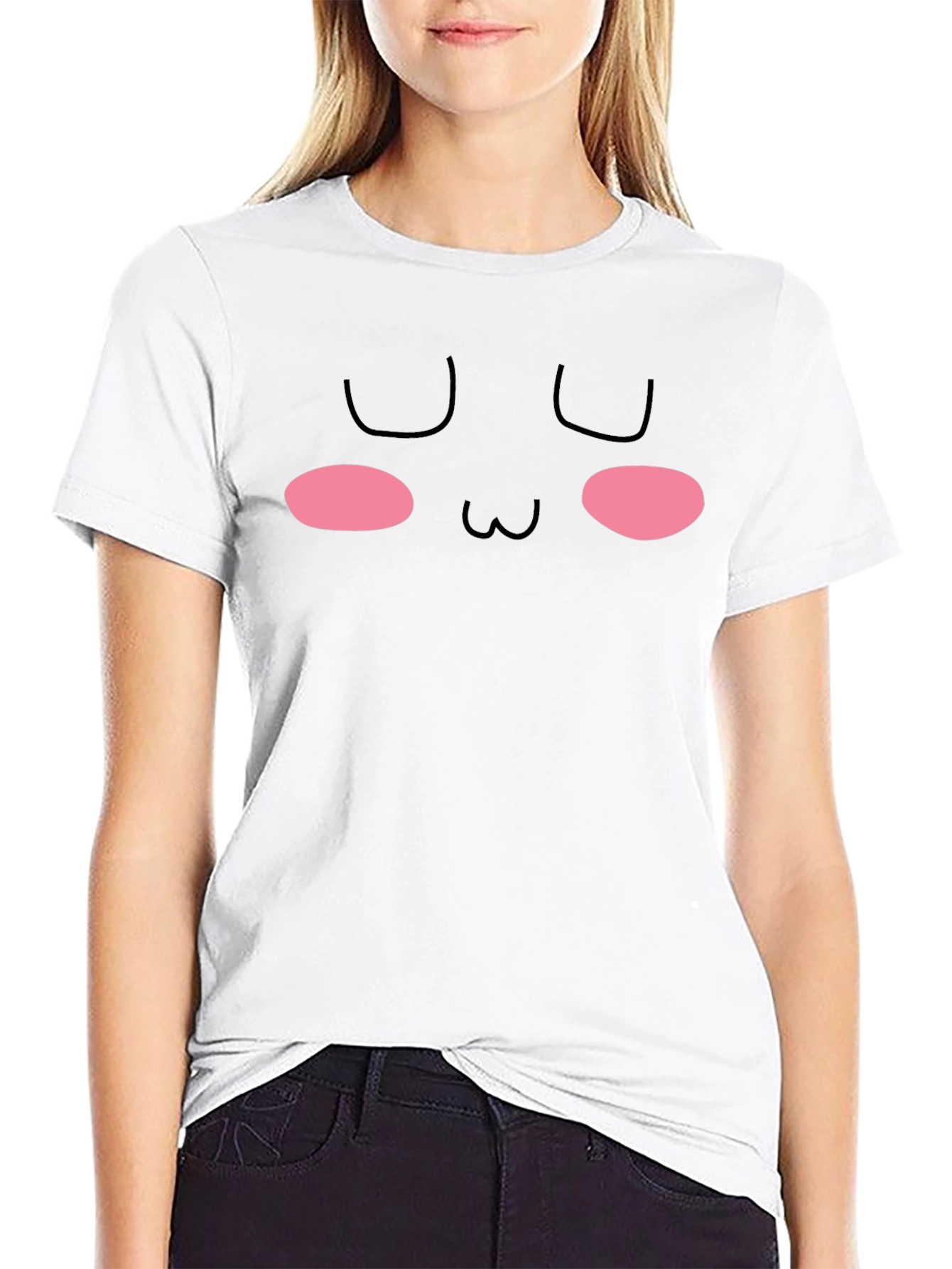 Kawaii Face Black T-Shirt - Cute & Comfy!