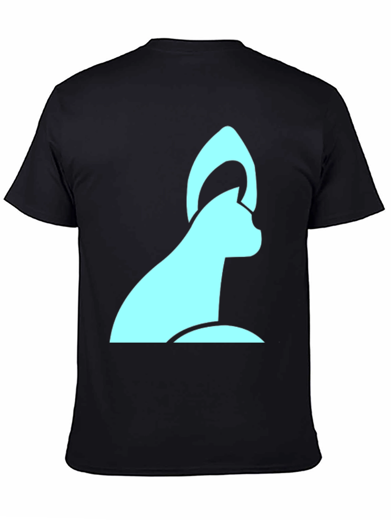 Modern Cat Graphic Black T-Shirt