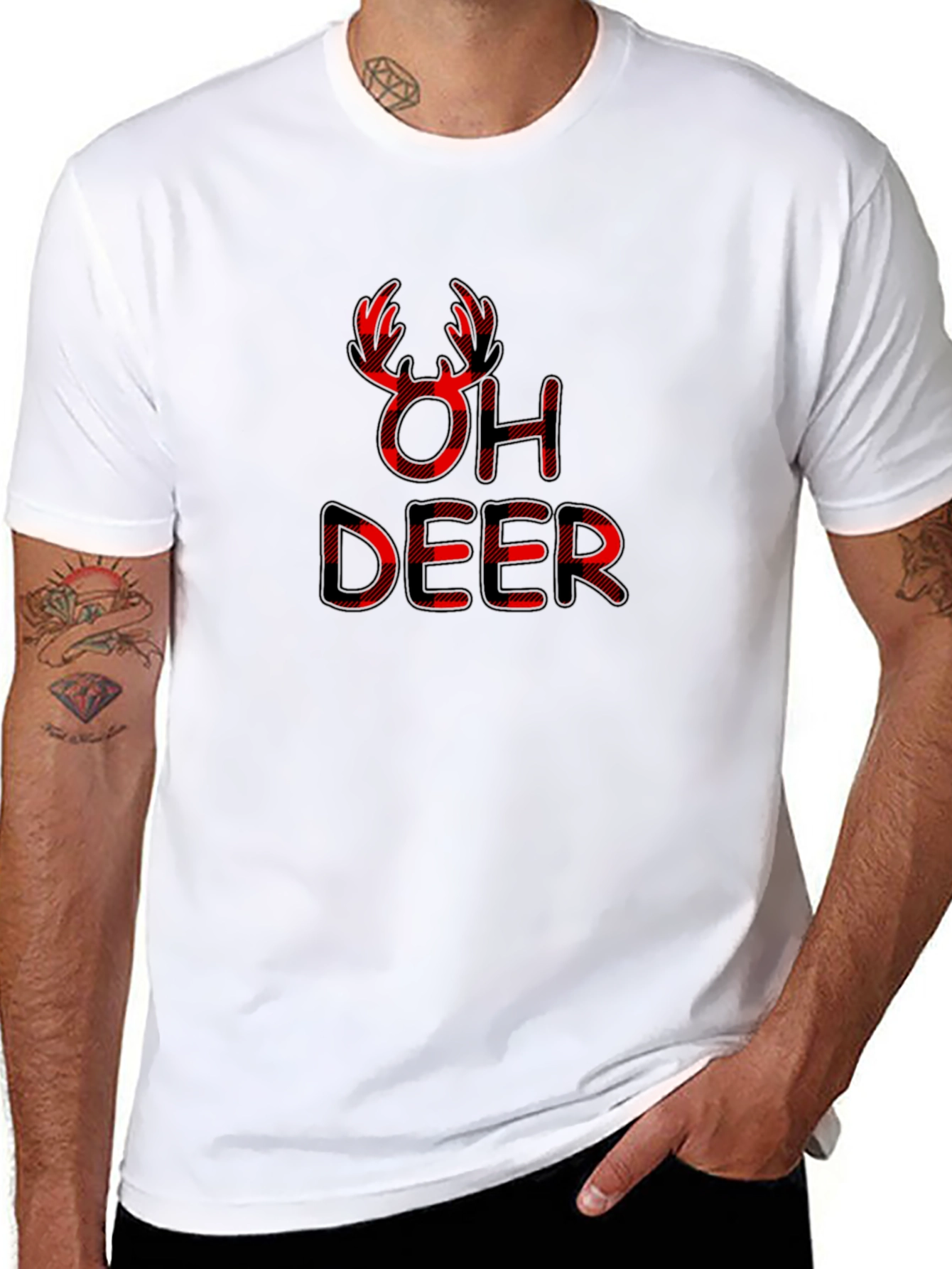 Oh Deer Buffalo Plaid Graphic Tee