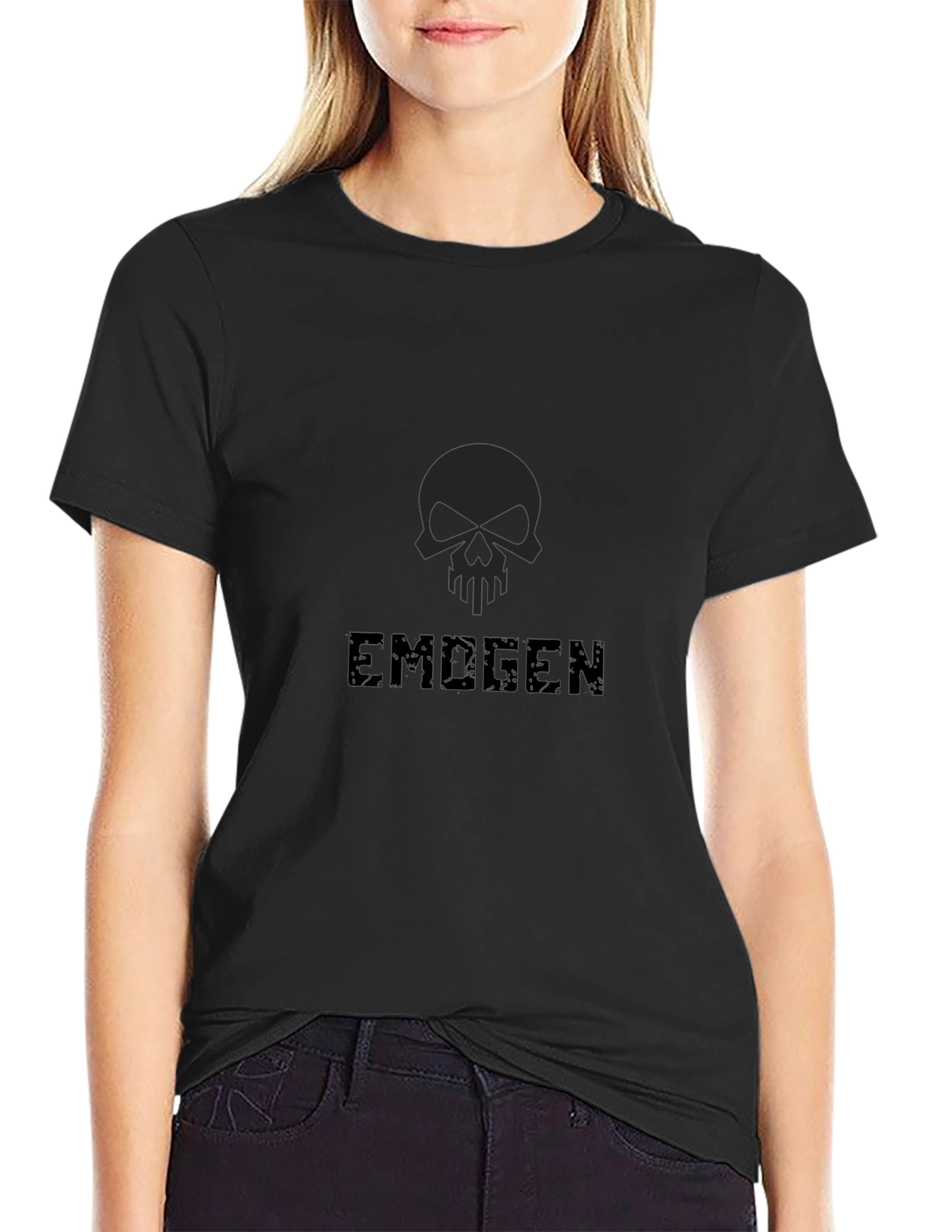 EMOGEN Skull Graphic Black T-Shirt