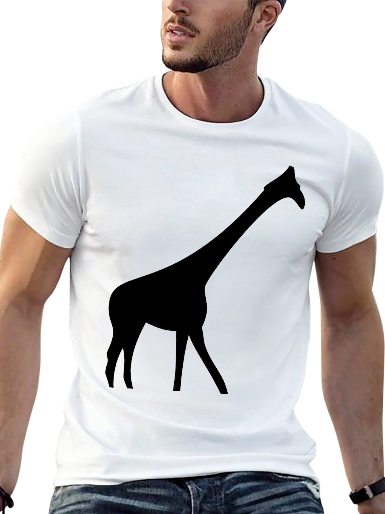 Black Giraffe Silhouette T-Shirt