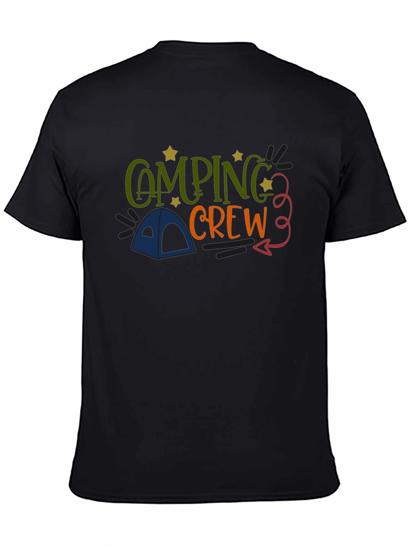 Camping Crew Black Graphic T-Shirt