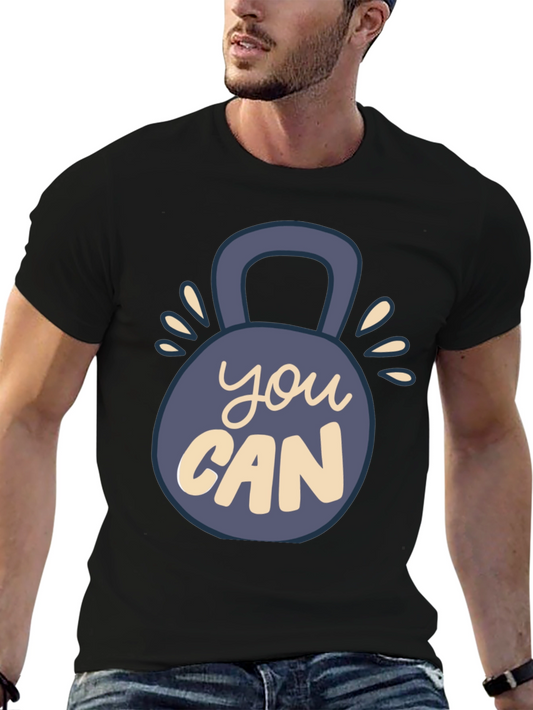 Motivational You Can Kettlebell Graphic T-Shirt
