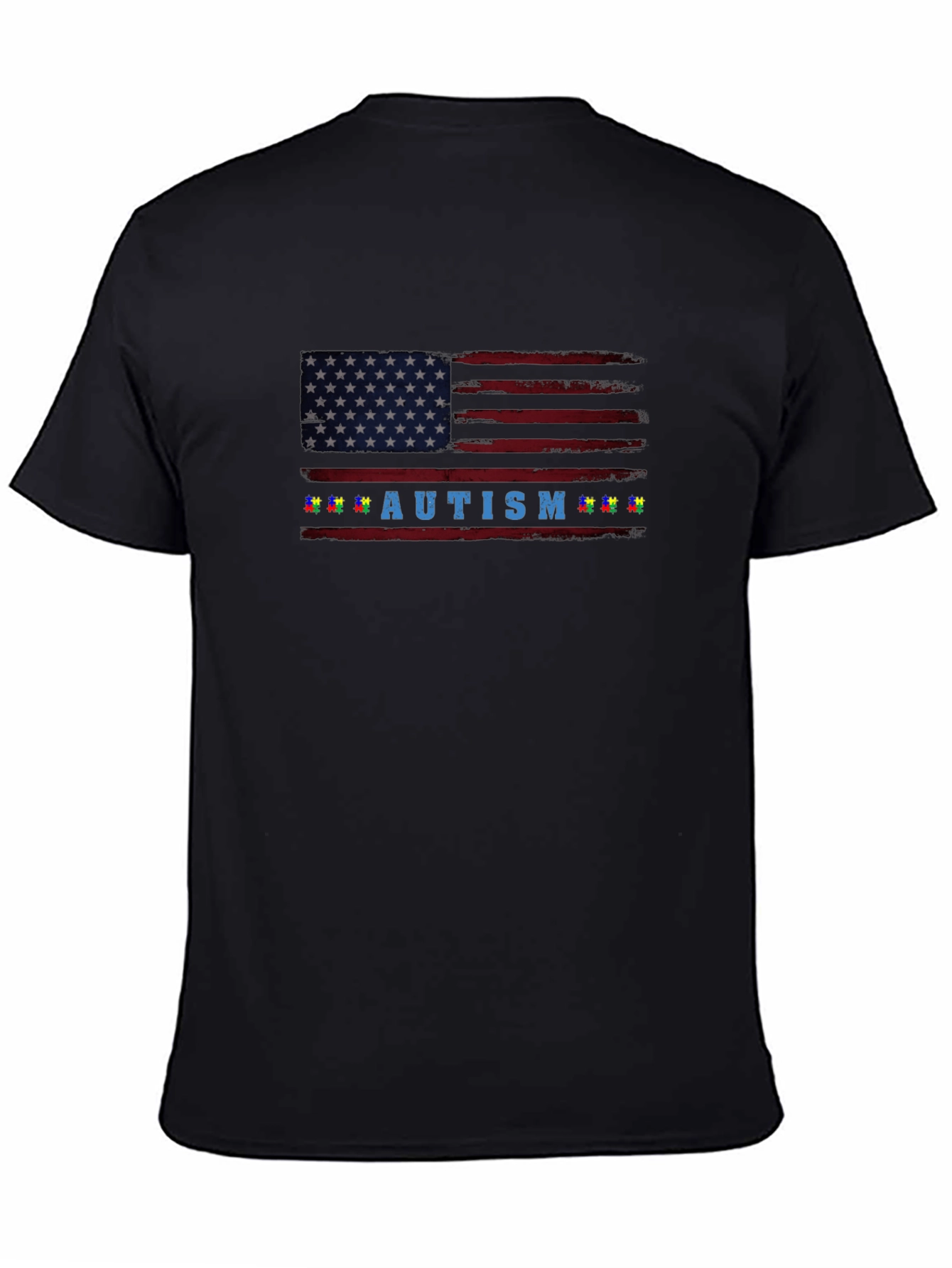 Autism Awareness American Flag T-Shirt
