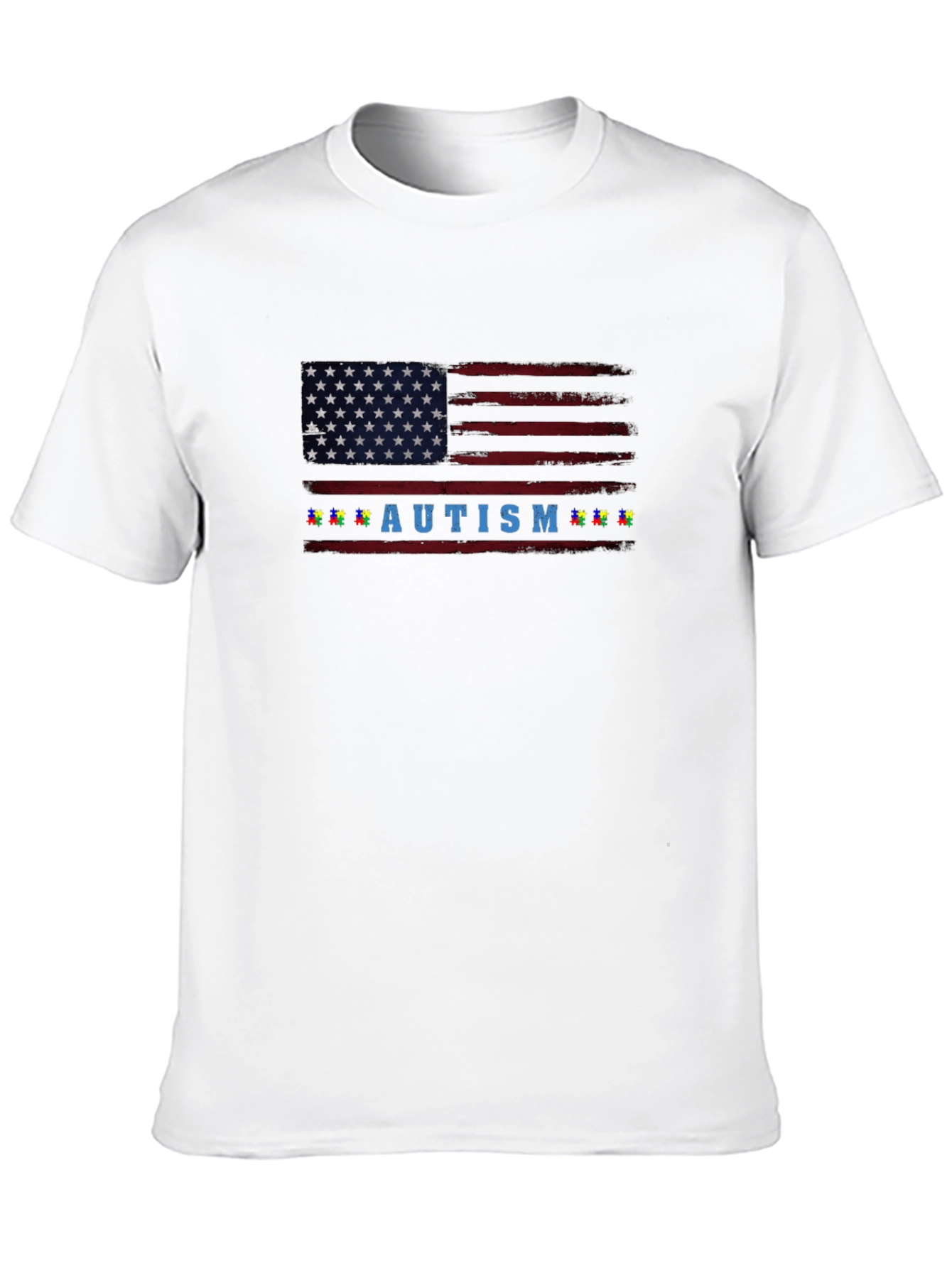 Autism Awareness American Flag T-Shirt