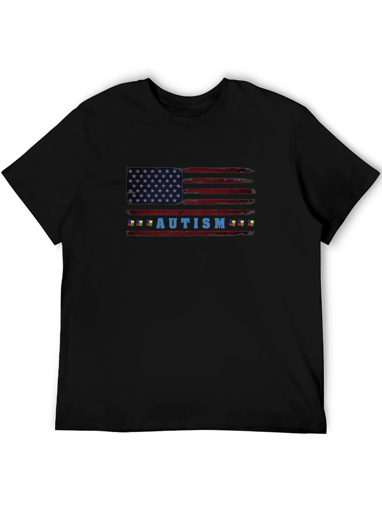 Autism Awareness American Flag T-Shirt