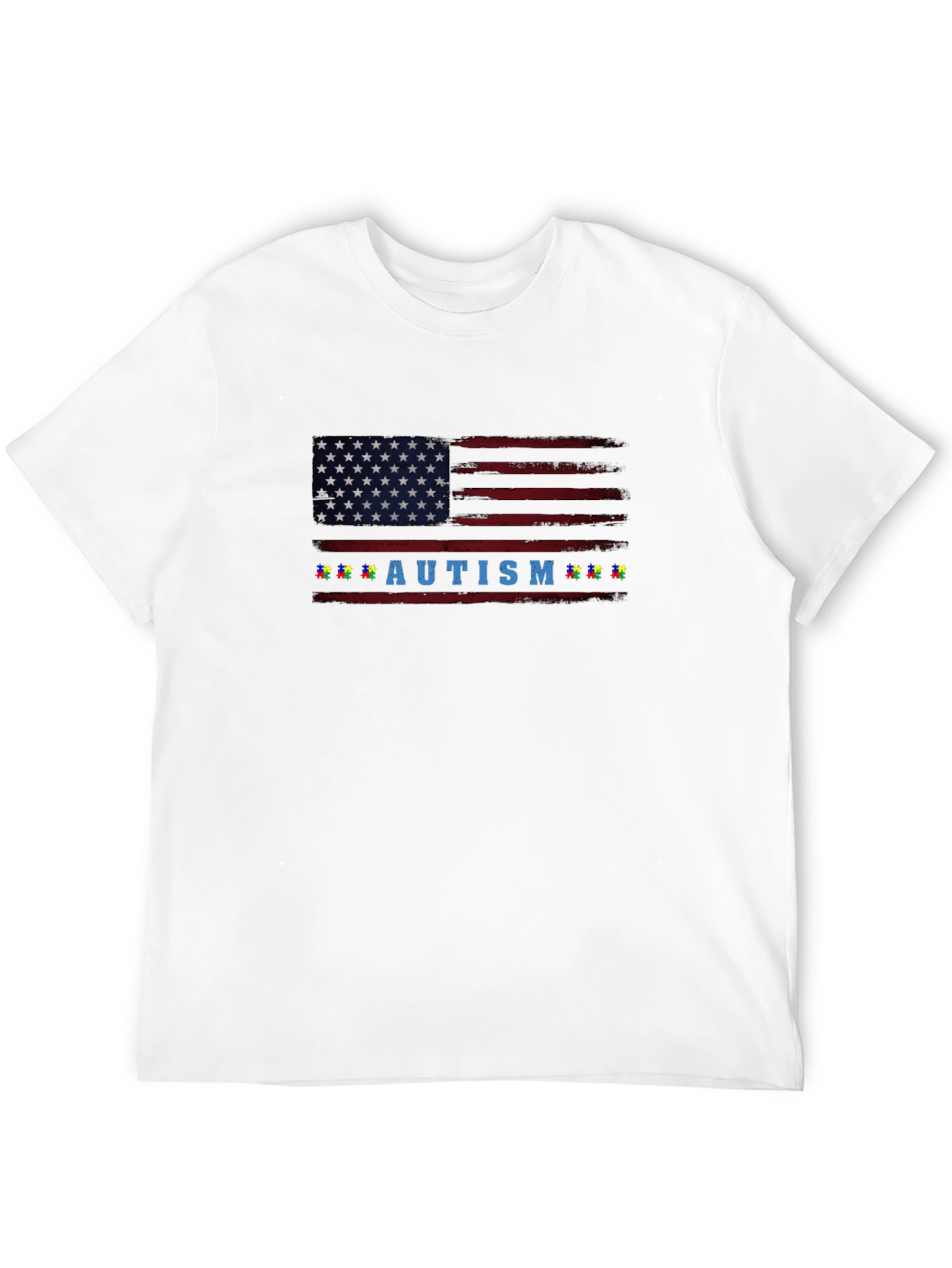 Autism Awareness American Flag T-Shirt