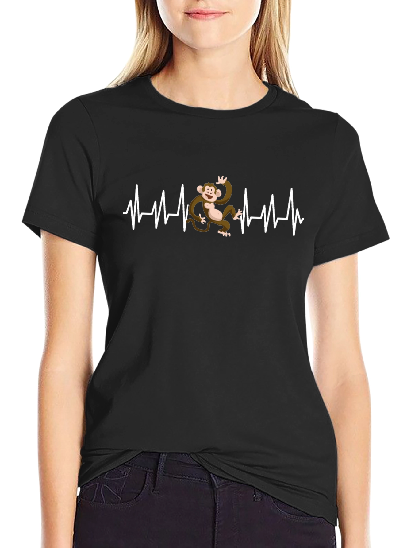 Monkey Heartbeat Graphic T-Shirt