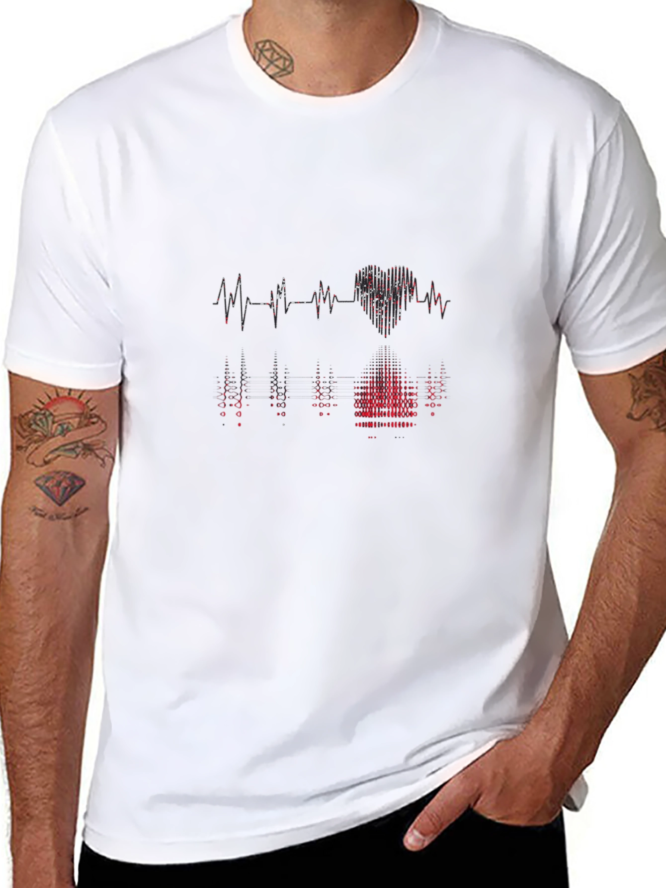 Heartbeat Graphic T-Shirt - Black