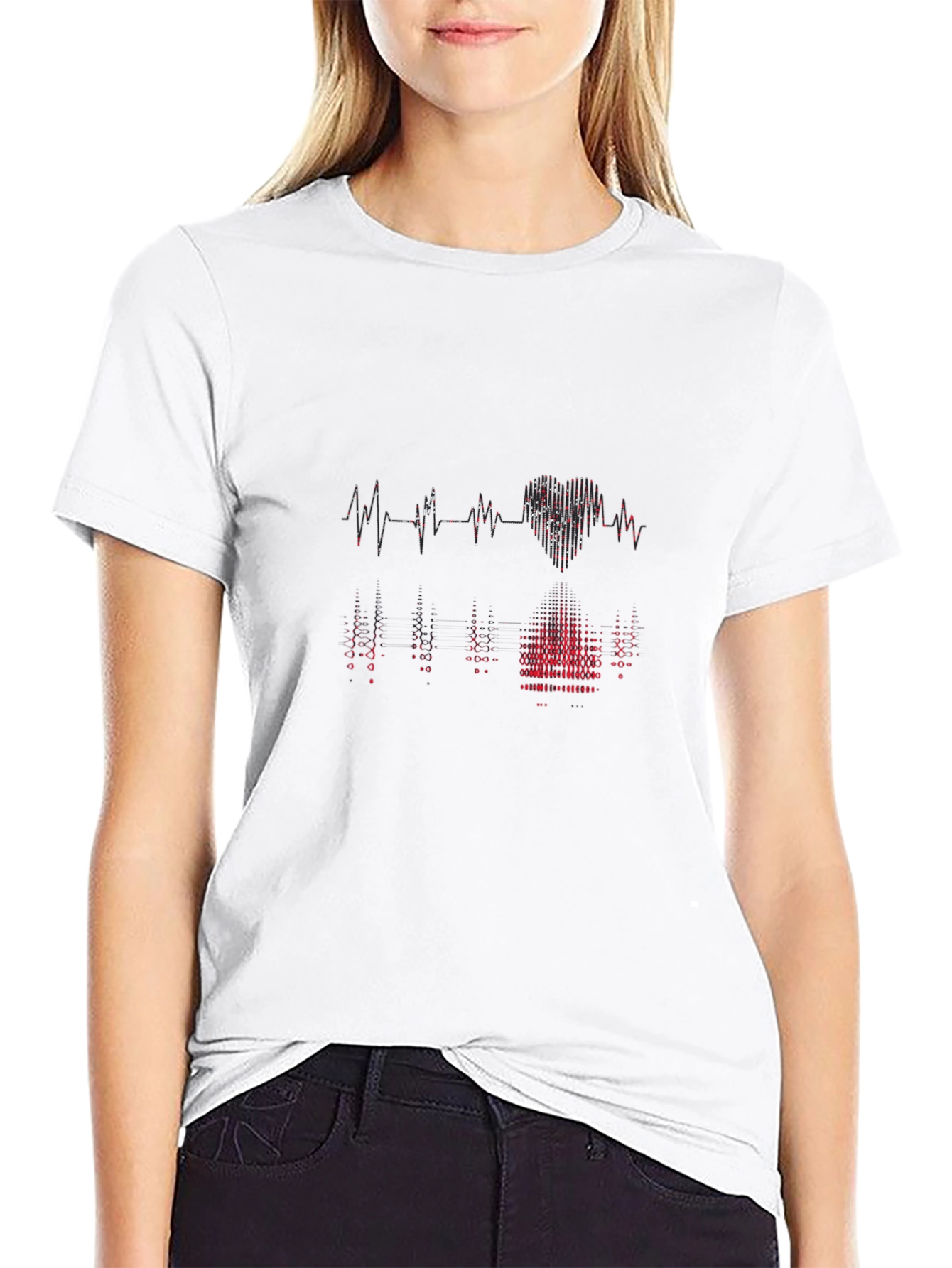 Heartbeat Graphic T-Shirt - Black