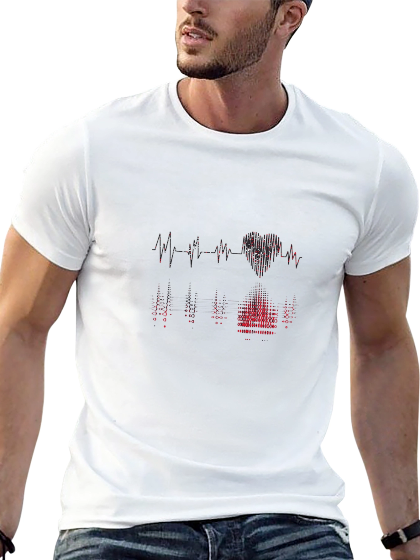 Heartbeat Graphic T-Shirt - Black