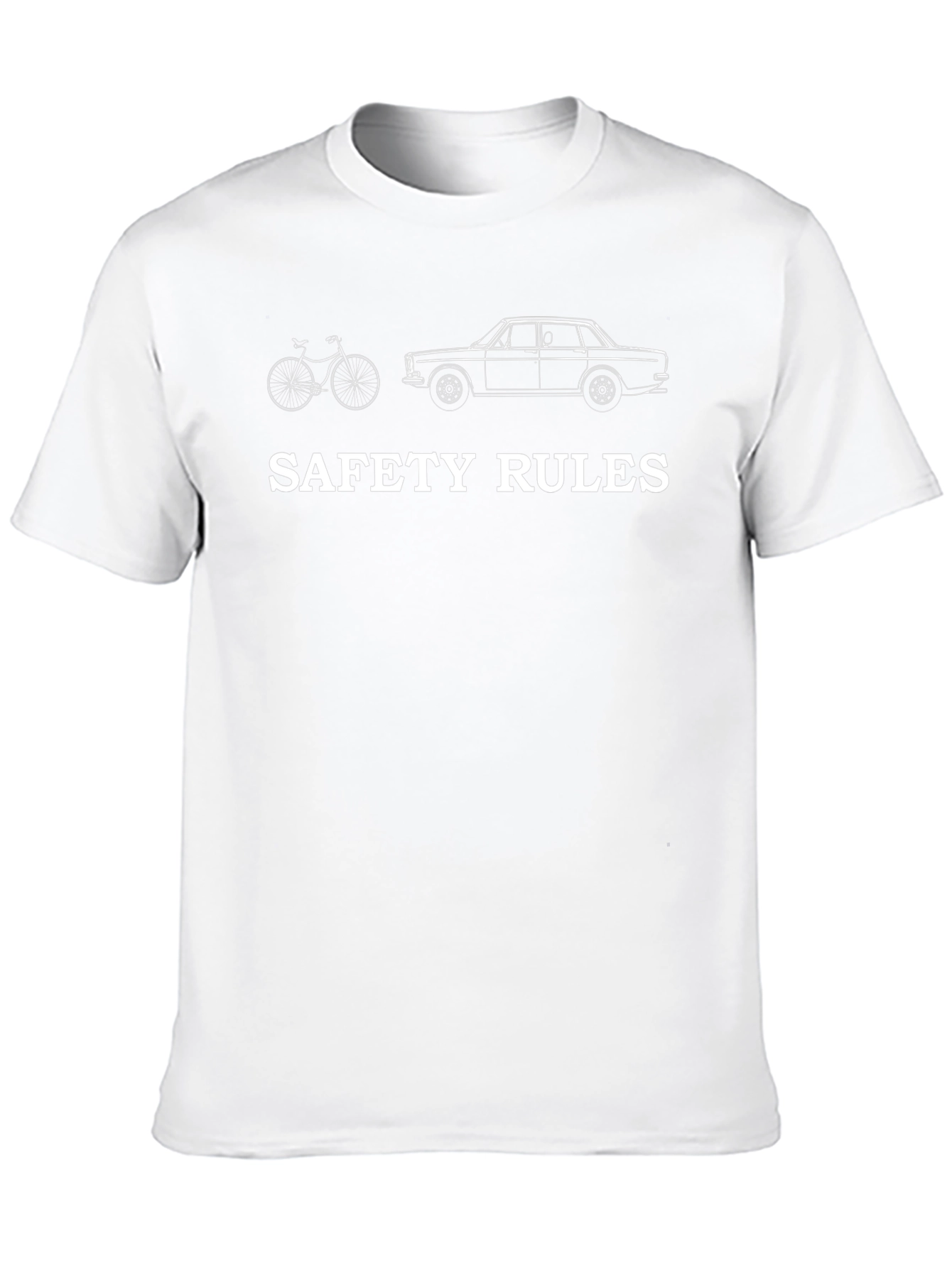 Safety Rules Bicycle & Car Graphic T-Shirt