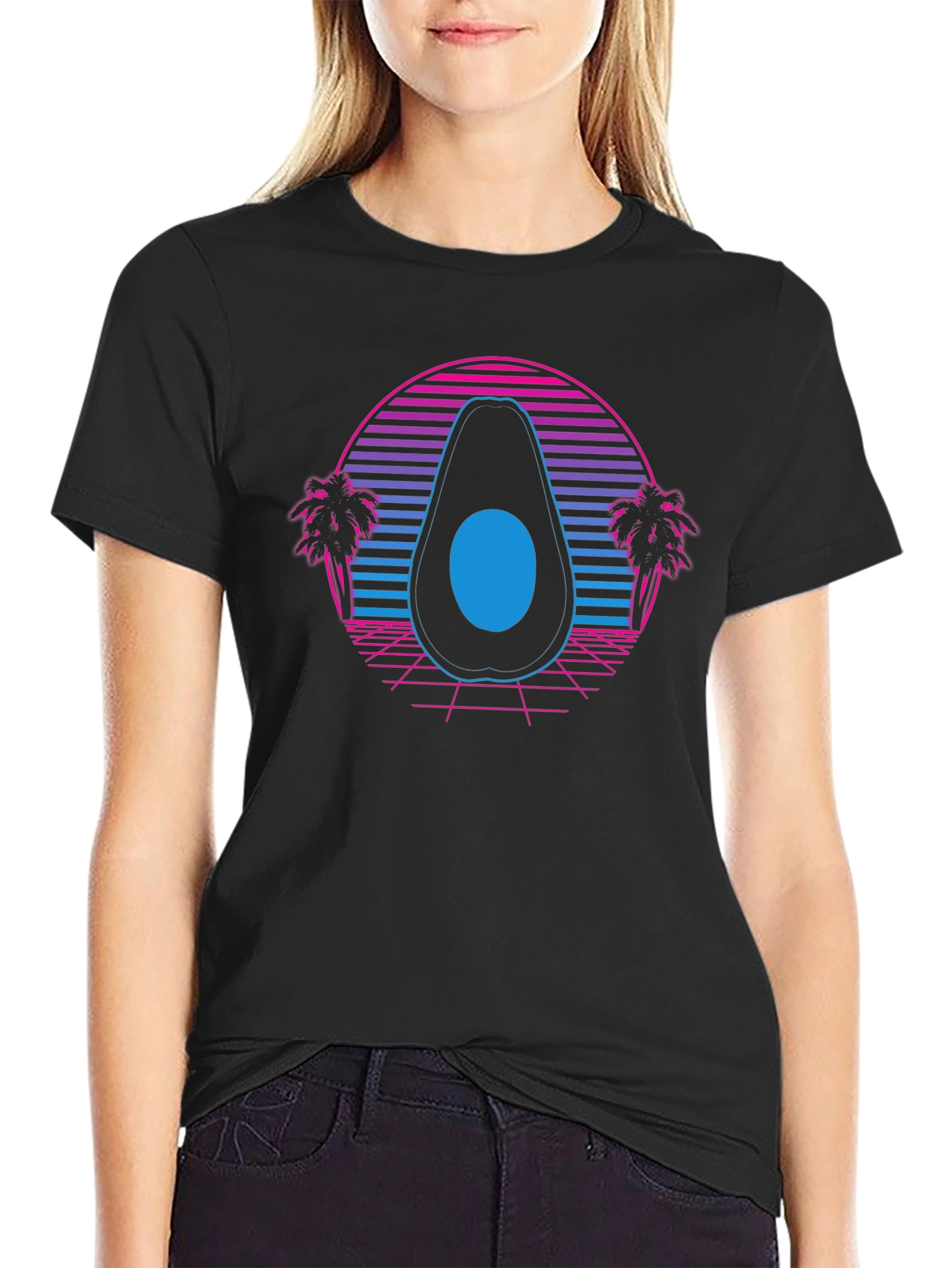 Retro Avocado T-Shirt - Synthwave Style