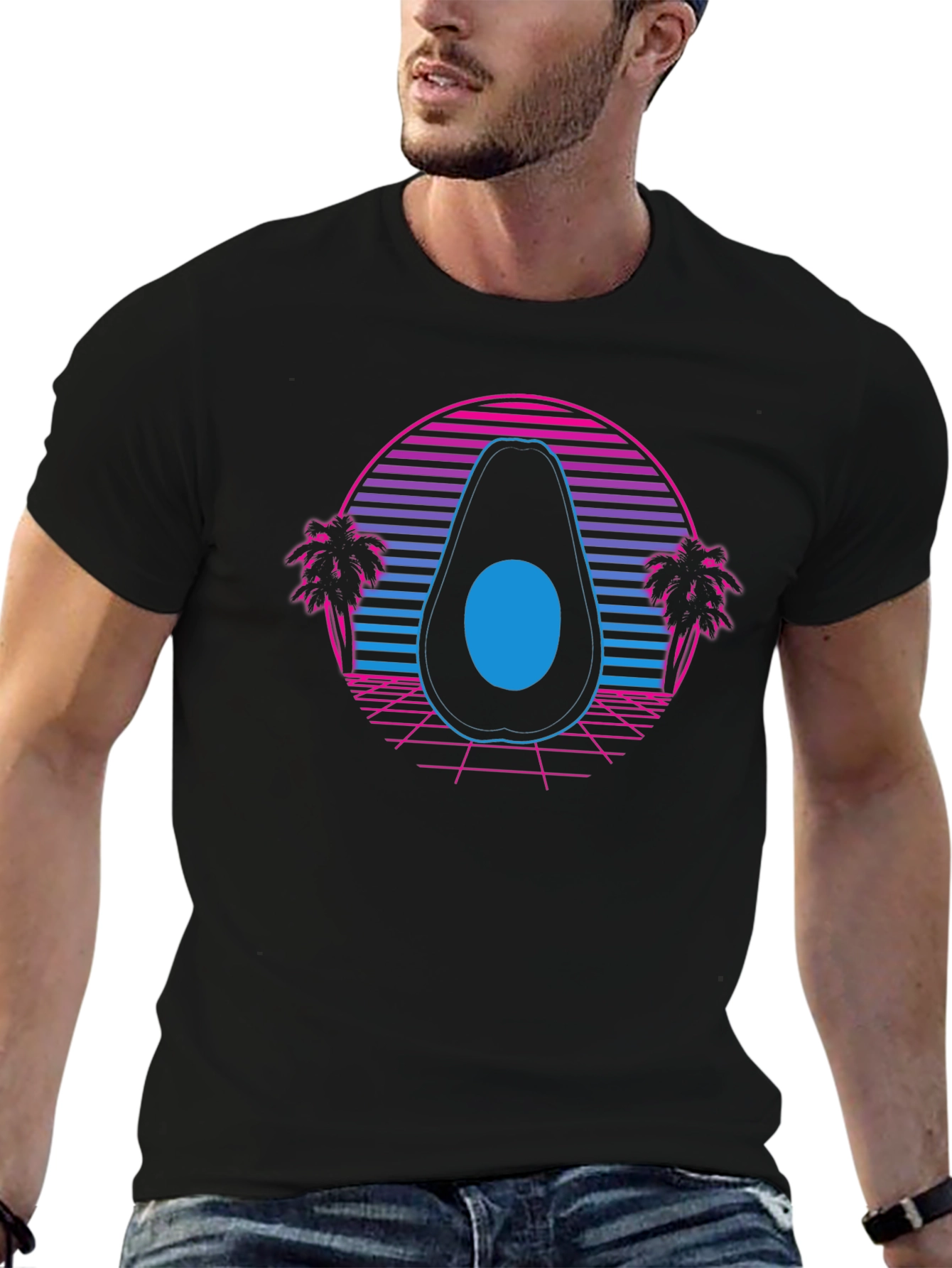 Retro Avocado T-Shirt - Synthwave Style