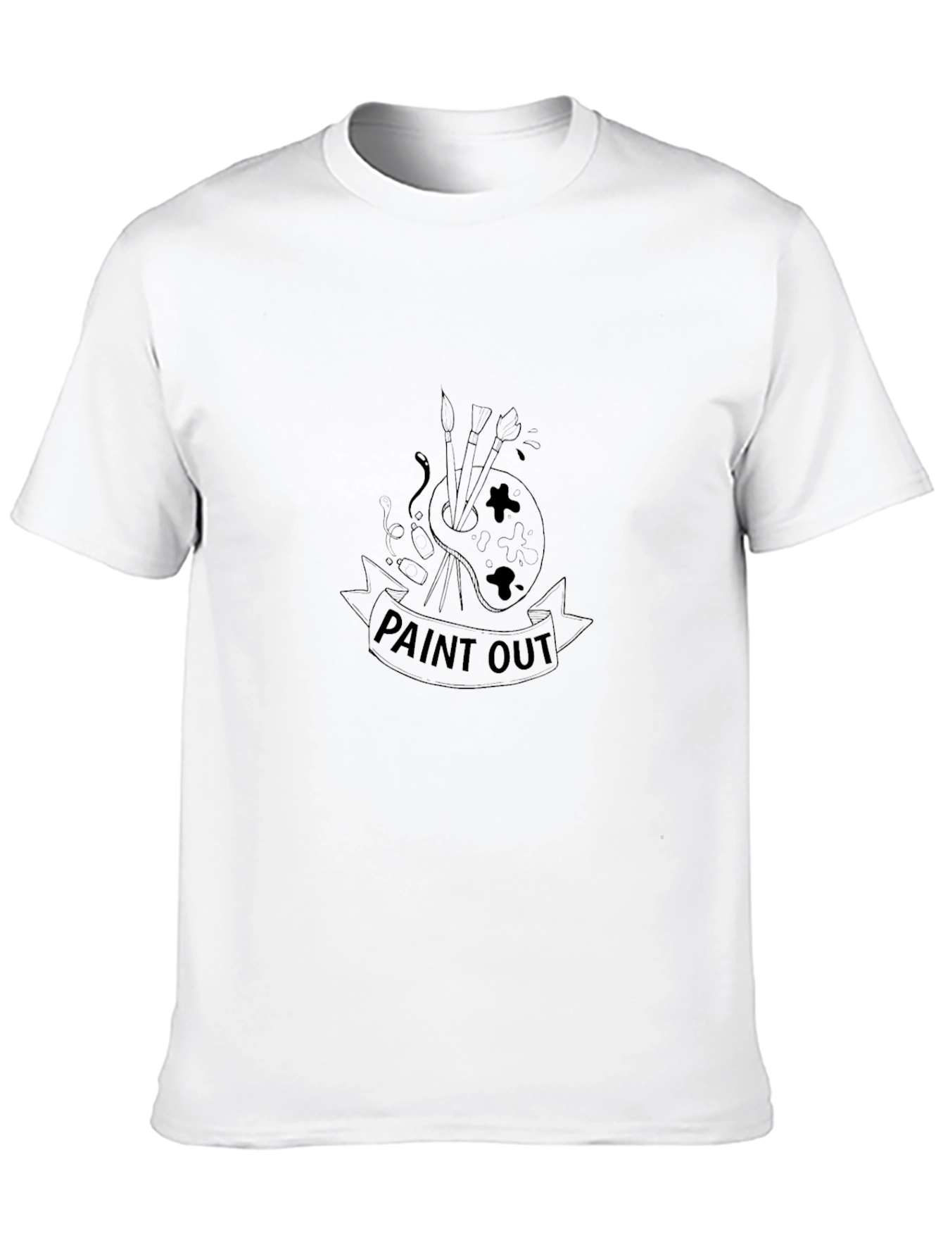 Paint Out Graphic Tee - Black Cotton Casual Shirt