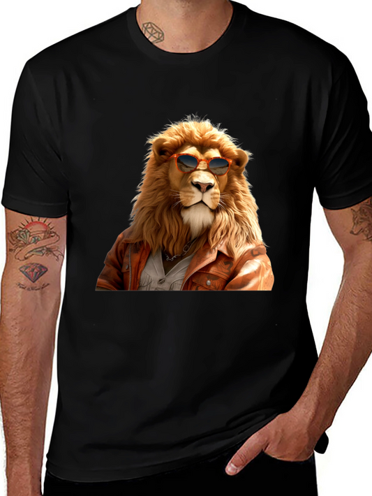 Cool Lion Graphic Tee - Trendy Animal Print Shirt