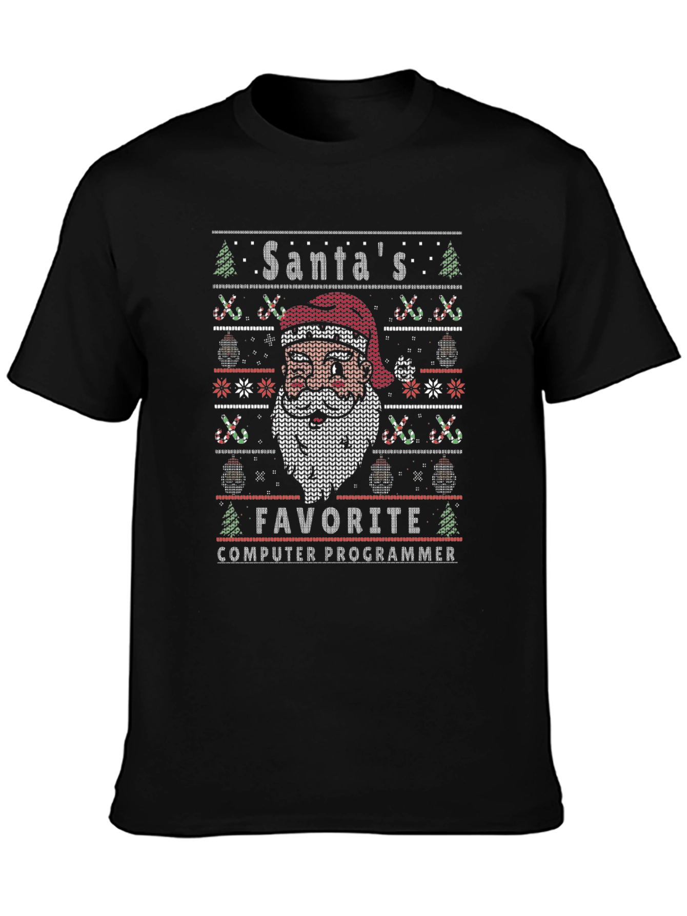 Santas Favorite Computer Programmer Ugly Christmas T-Shirt
