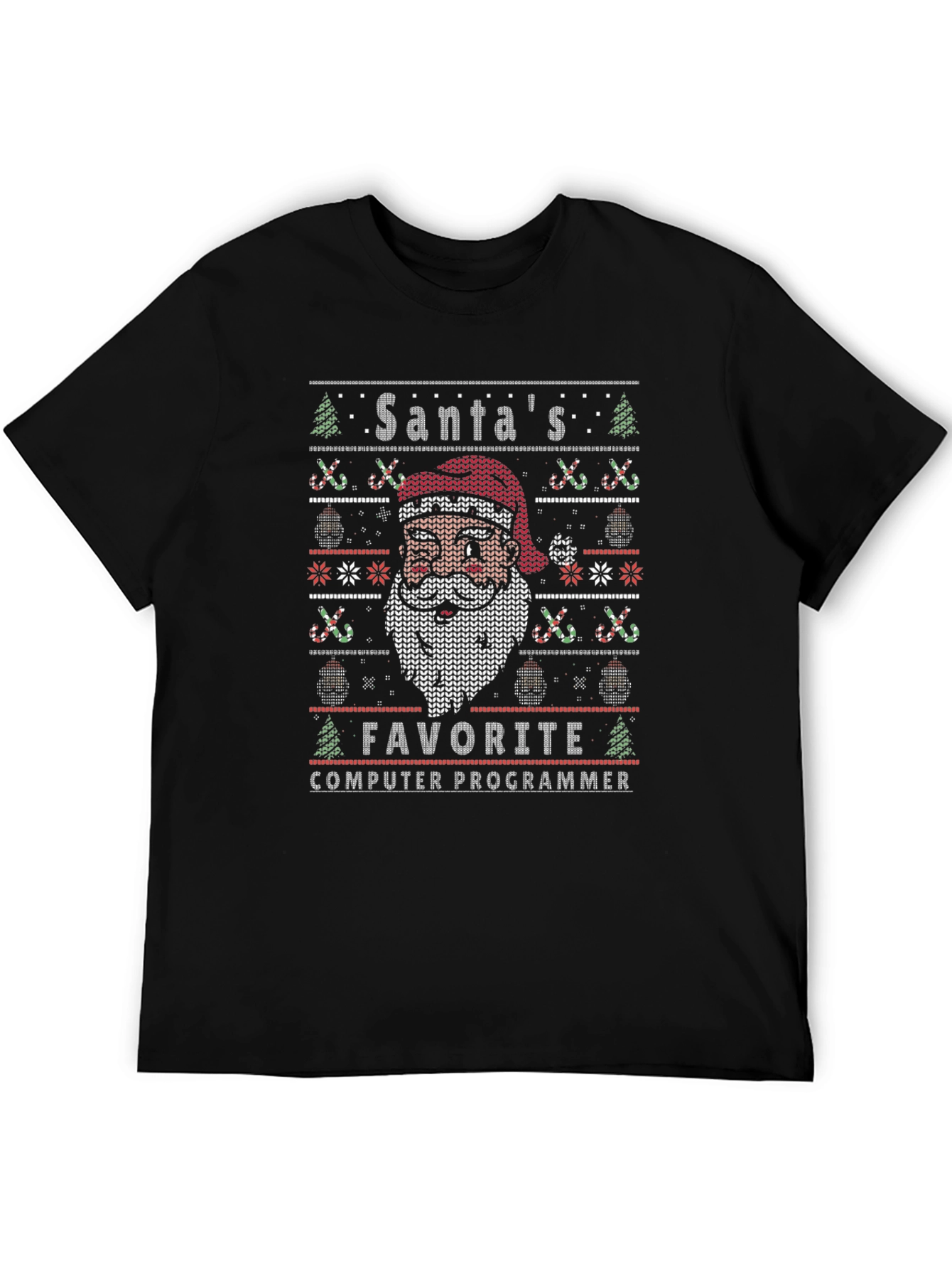 Santas Favorite Computer Programmer Ugly Christmas T-Shirt