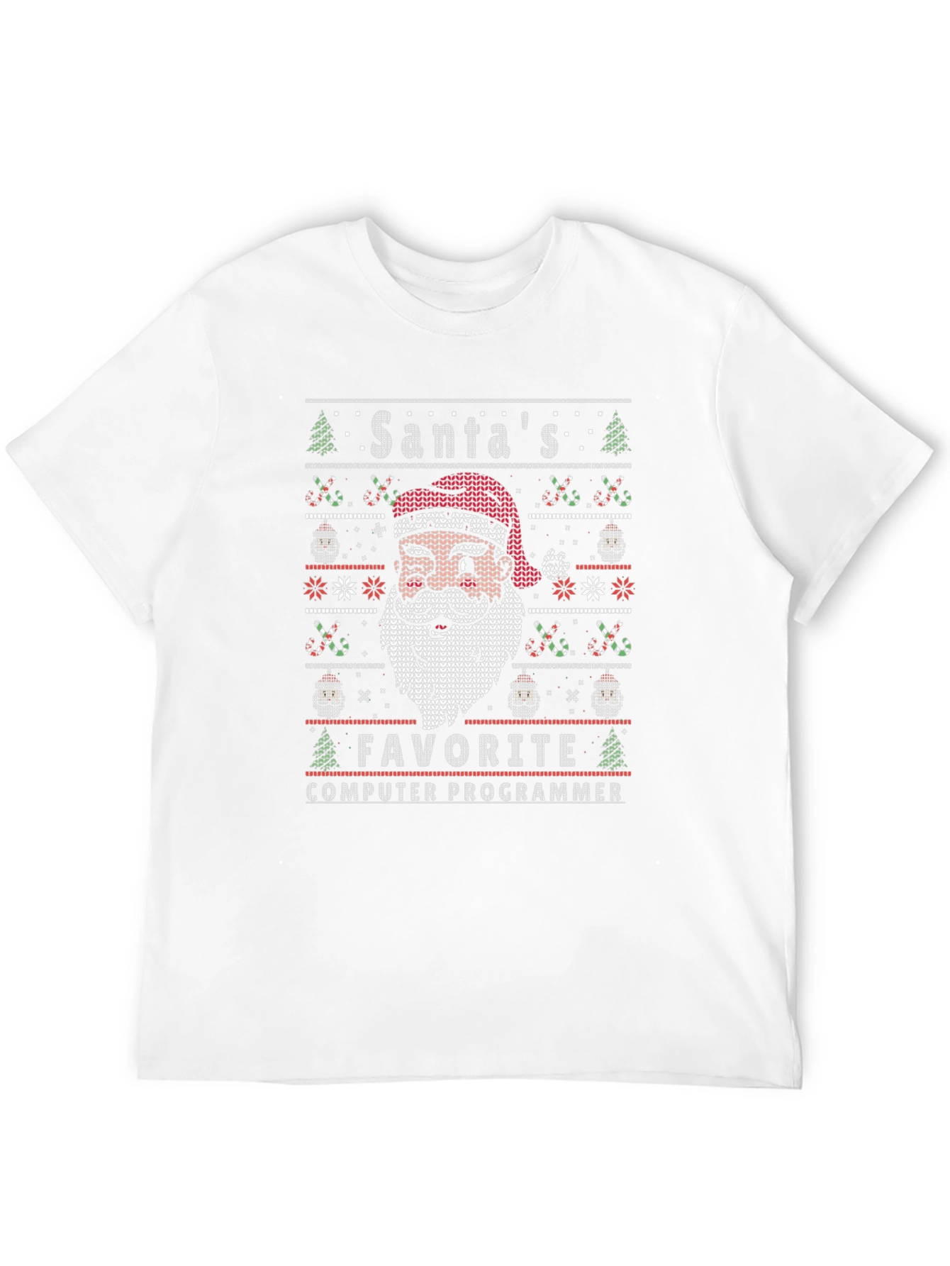 Santas Favorite Computer Programmer Ugly Christmas T-Shirt