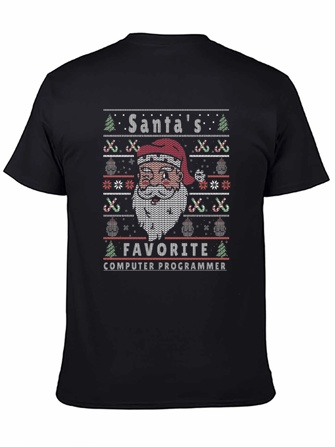 Santas Favorite Computer Programmer Ugly Christmas T-Shirt