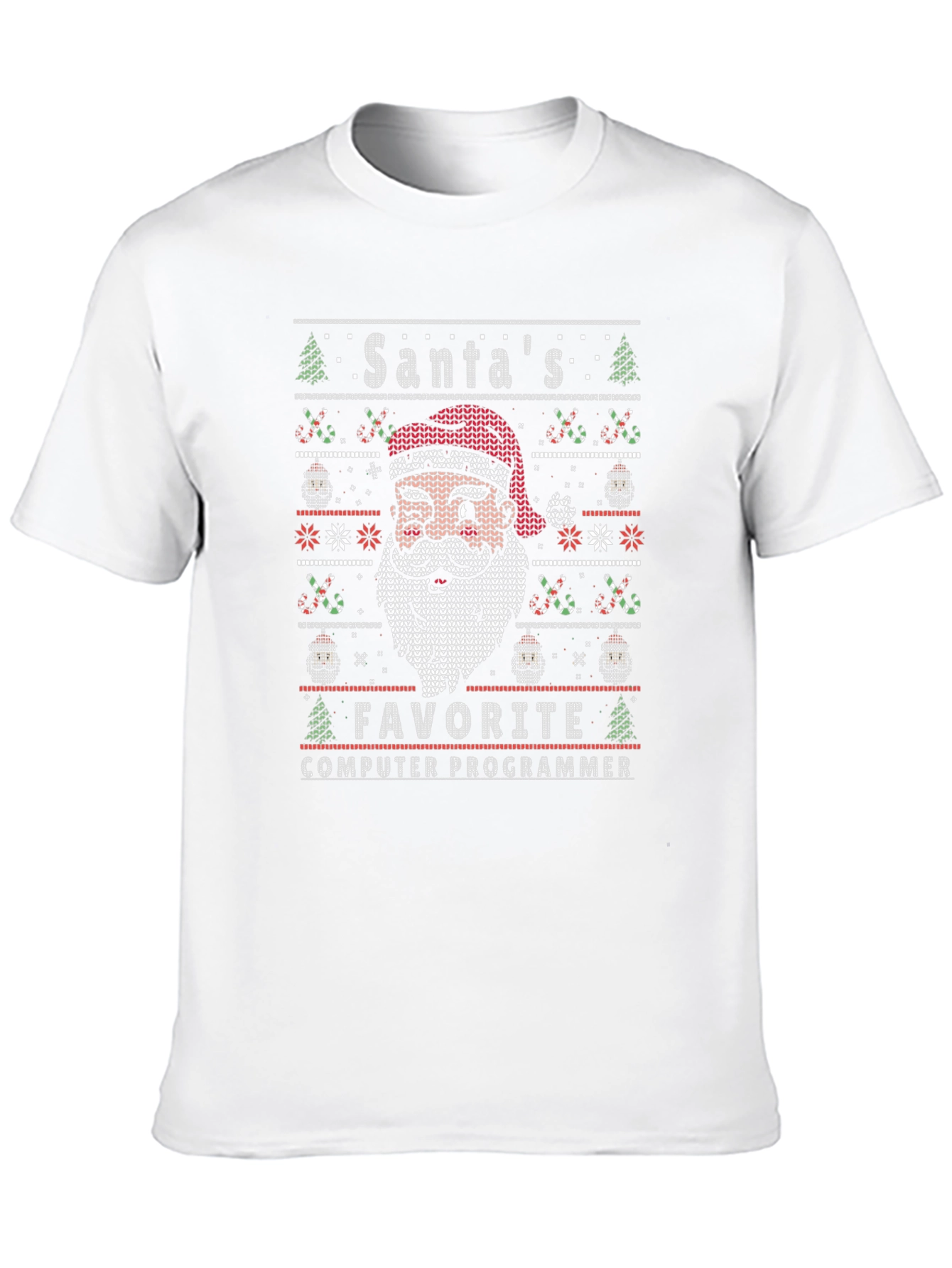 Santas Favorite Computer Programmer Ugly Christmas T-Shirt