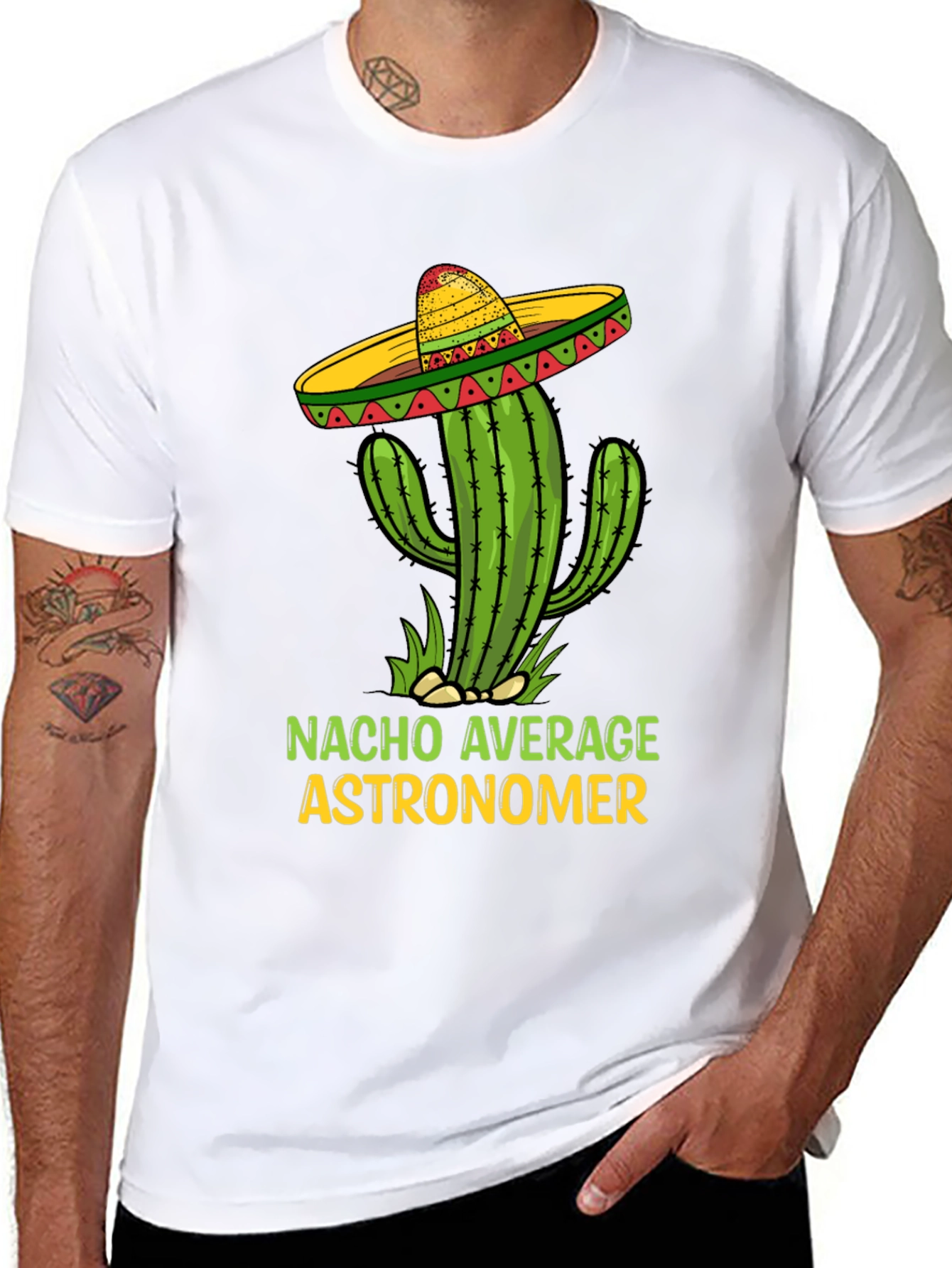 Nacho Average Astronomer T-Shirt Funny Cactus Sombrero