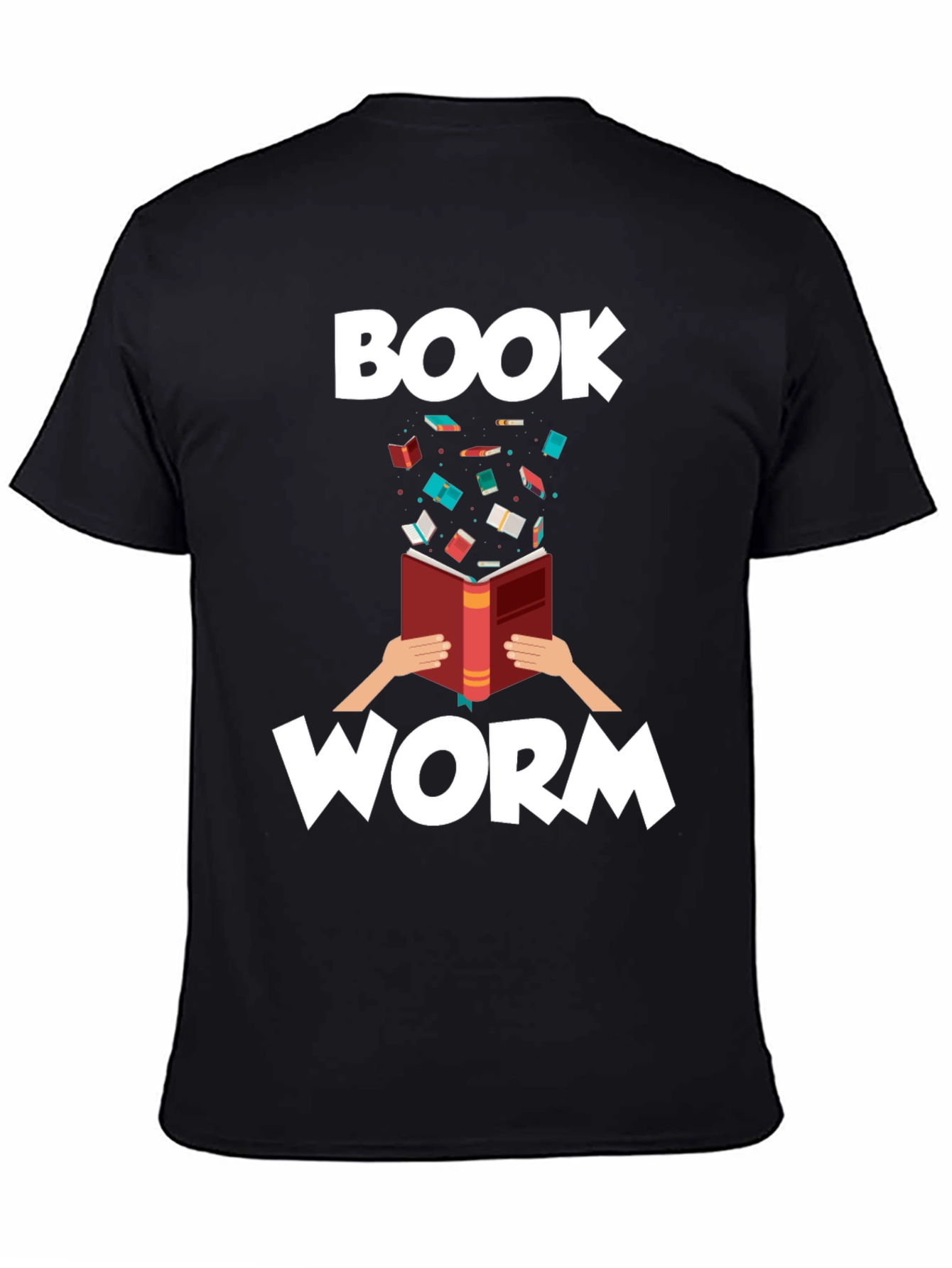 Bookworm Graphic Tee - Black Cotton T-Shirt