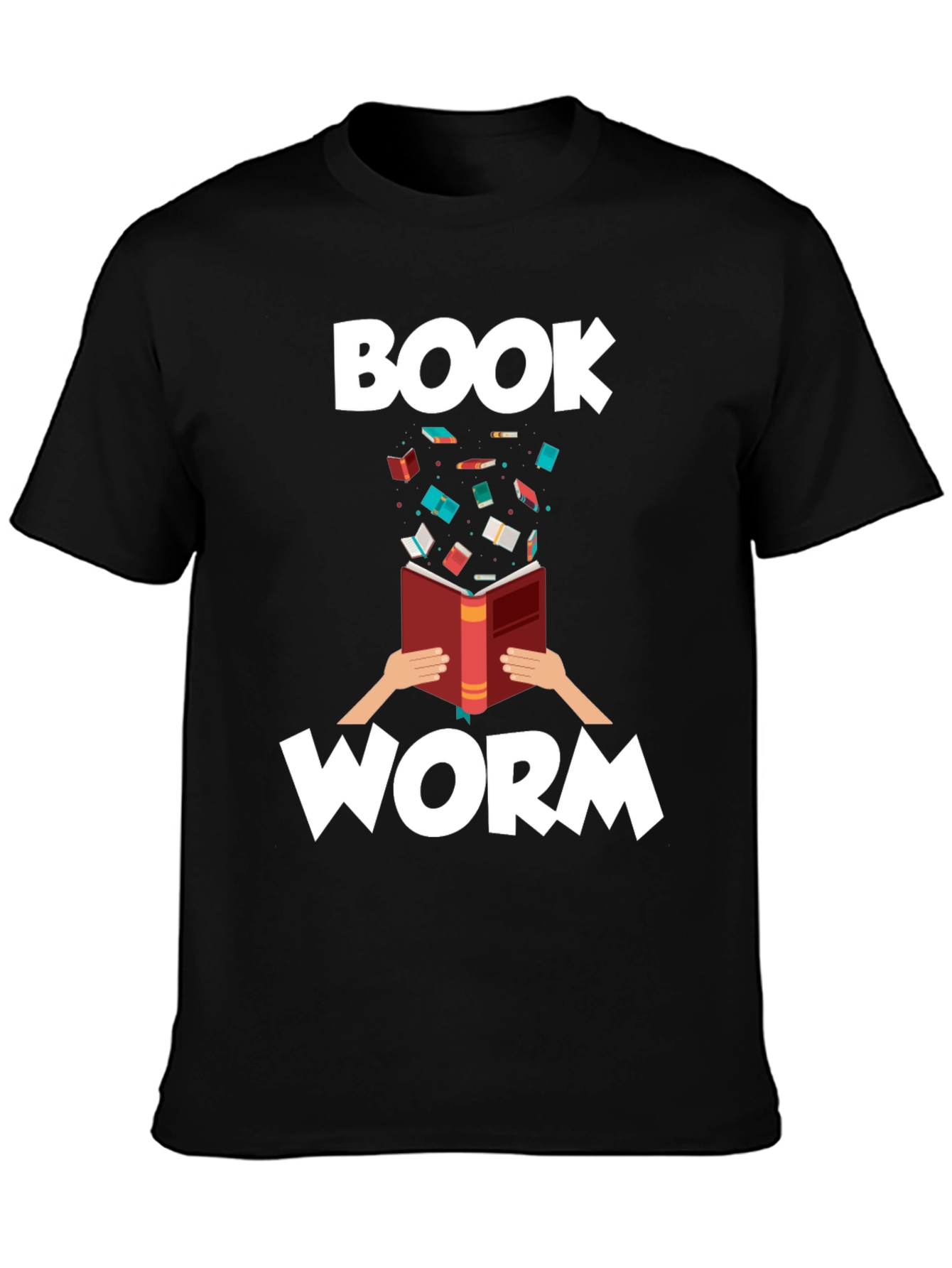 Bookworm Graphic Tee - Black Cotton T-Shirt
