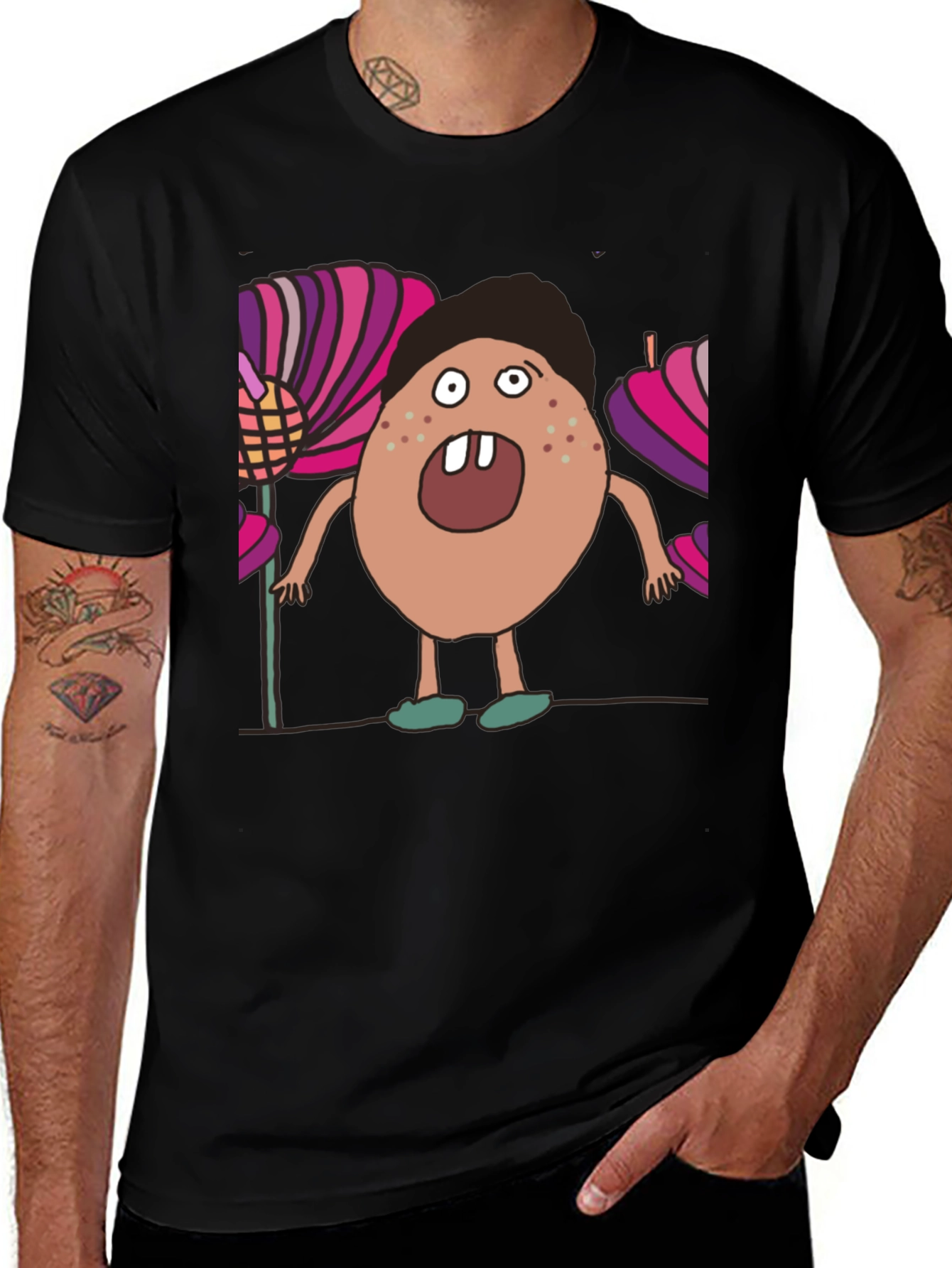 Cartoon Monster T-Shirt - Unique Graphic Tee