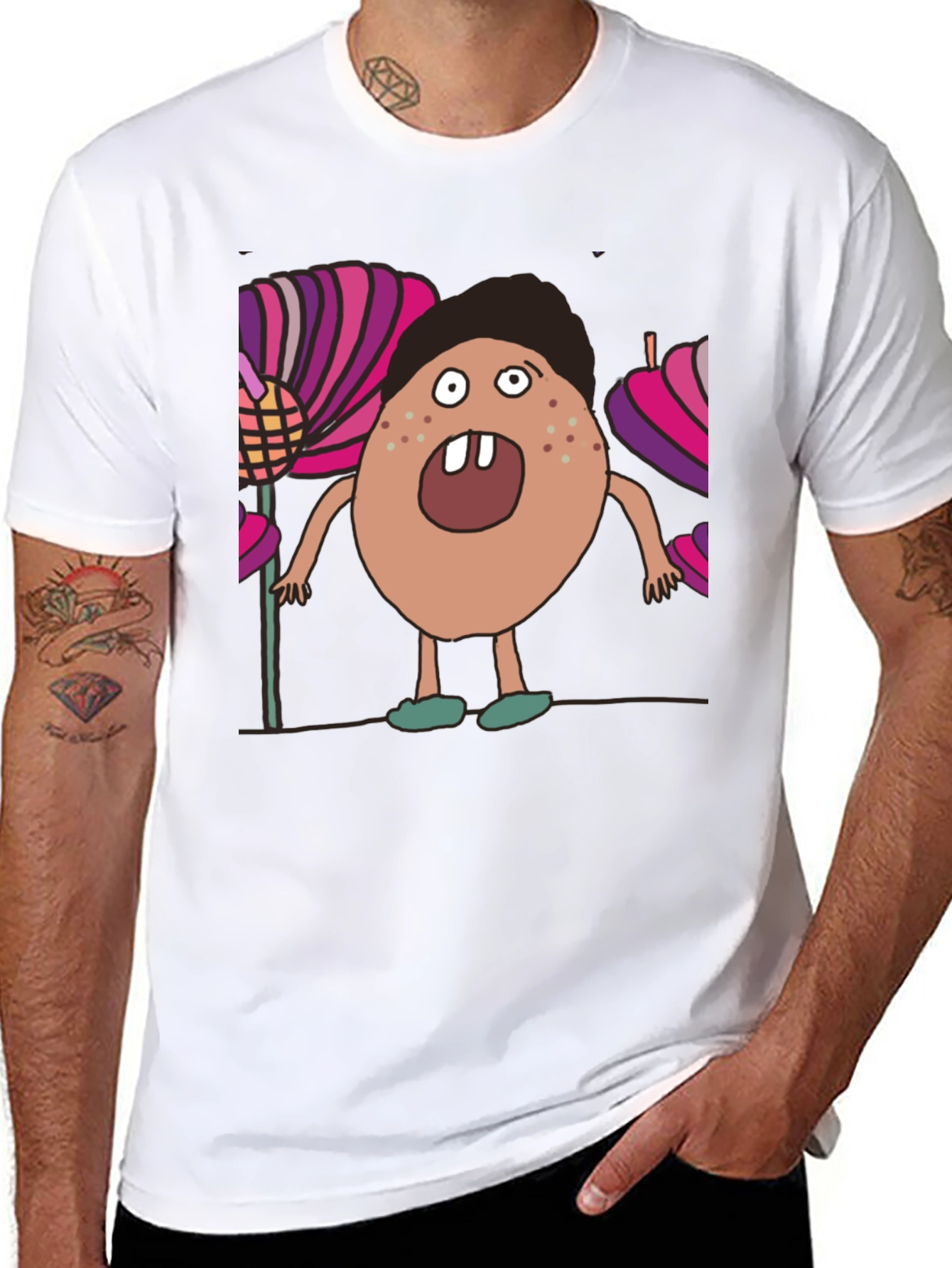 Cartoon Monster T-Shirt - Unique Graphic Tee