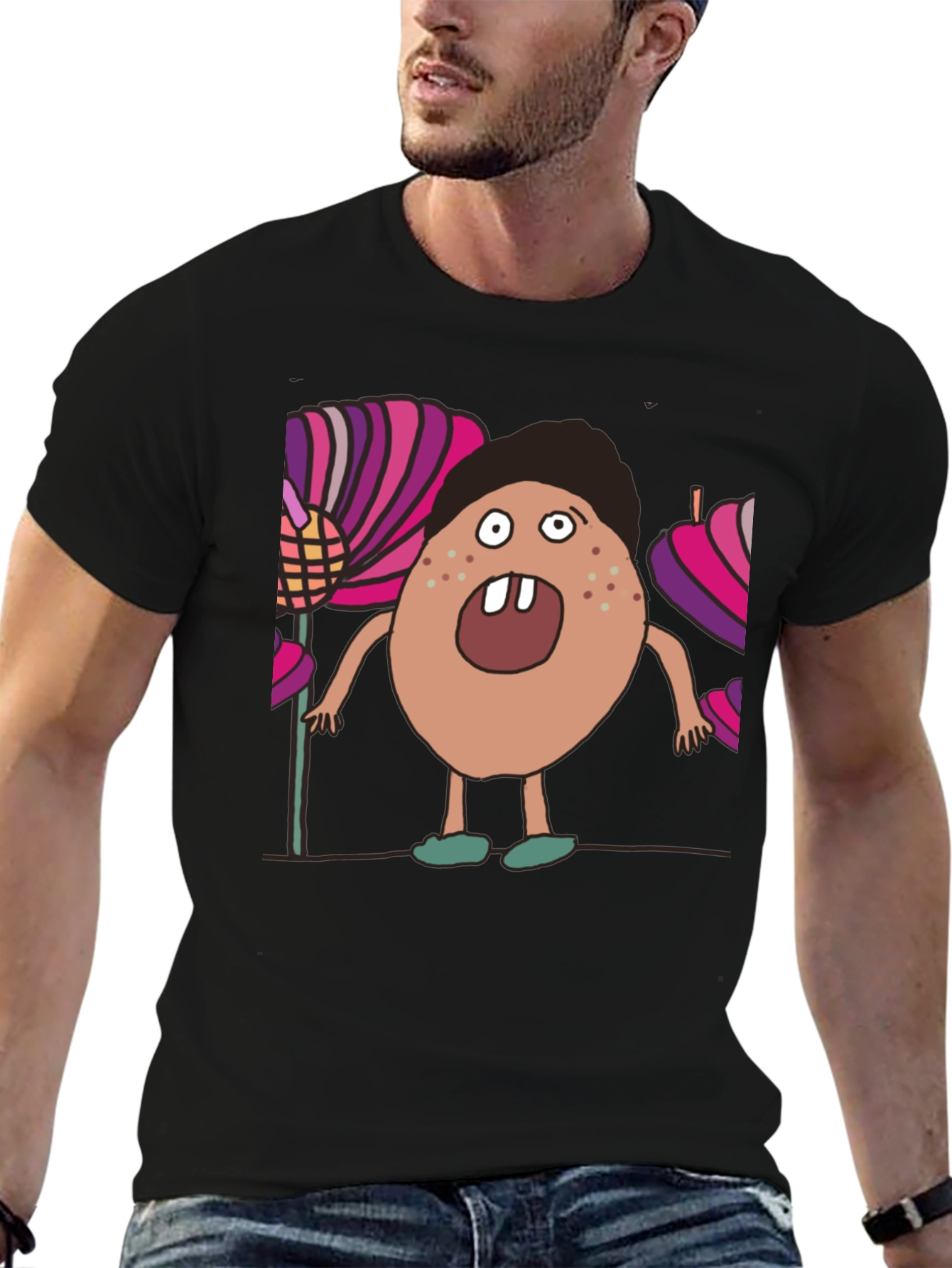 Cartoon Monster T-Shirt - Unique Graphic Tee
