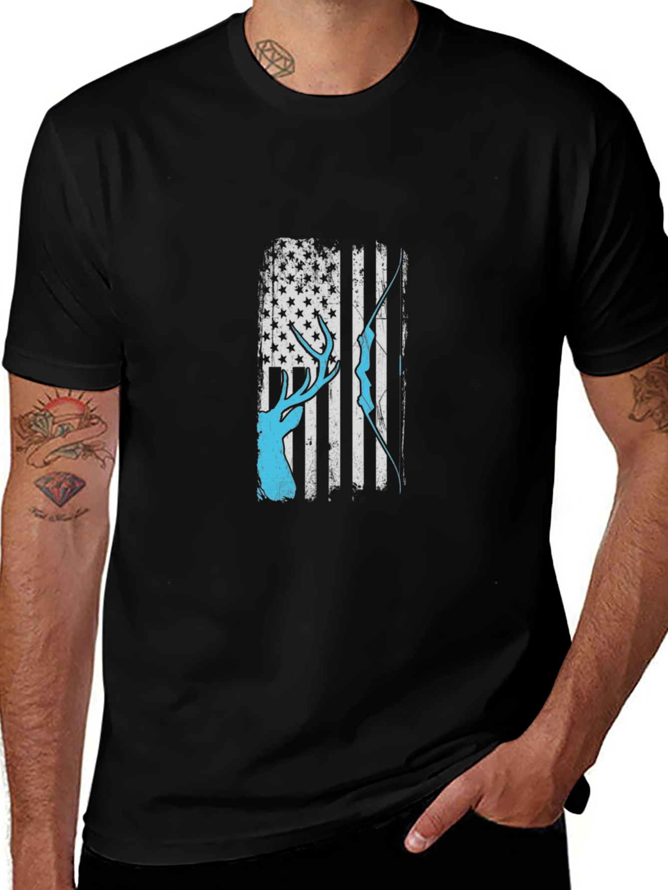 Deer Hunting Flag Graphic Tee