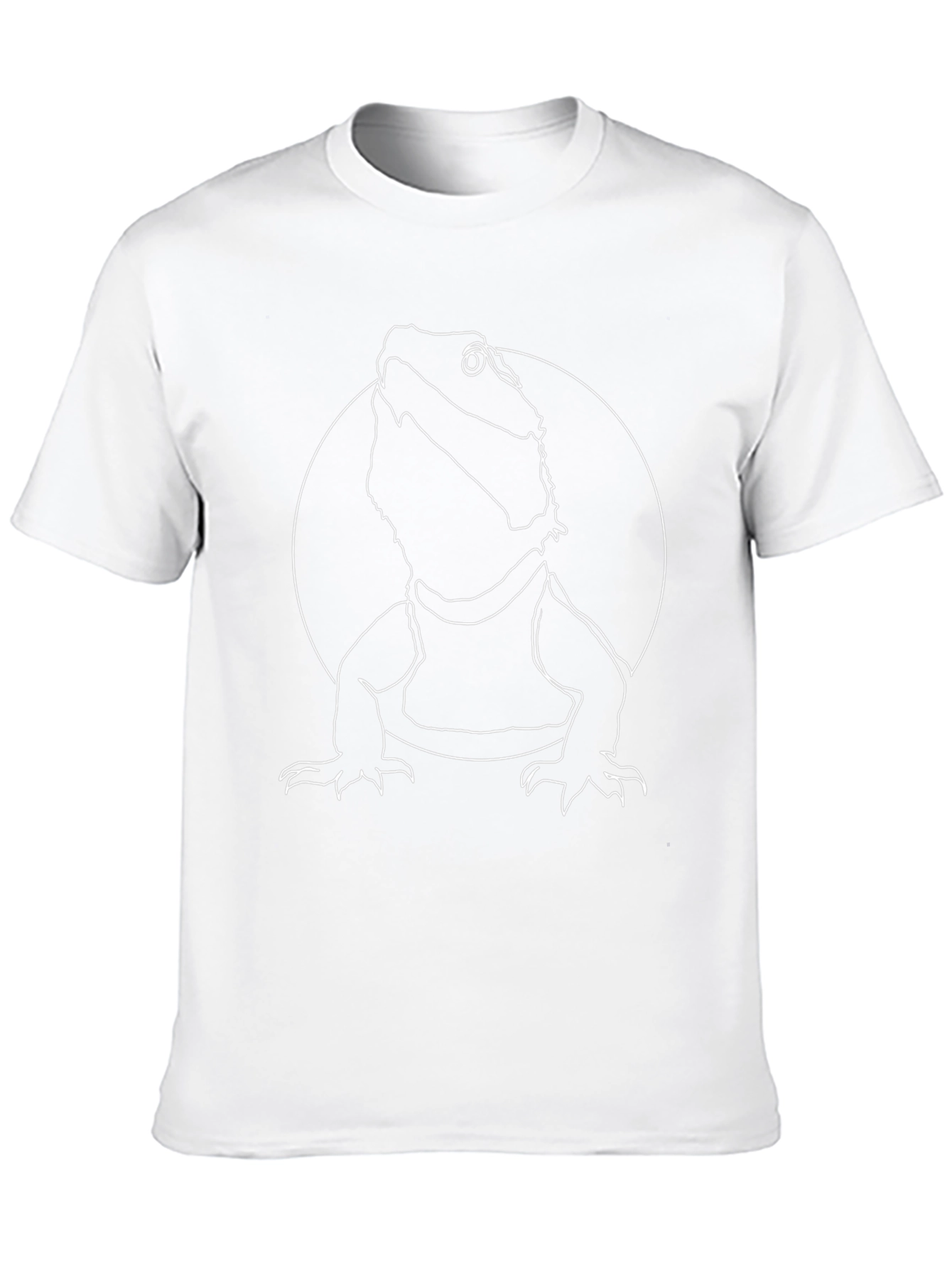 Bearded Dragon Outline Graphic Tee - Black