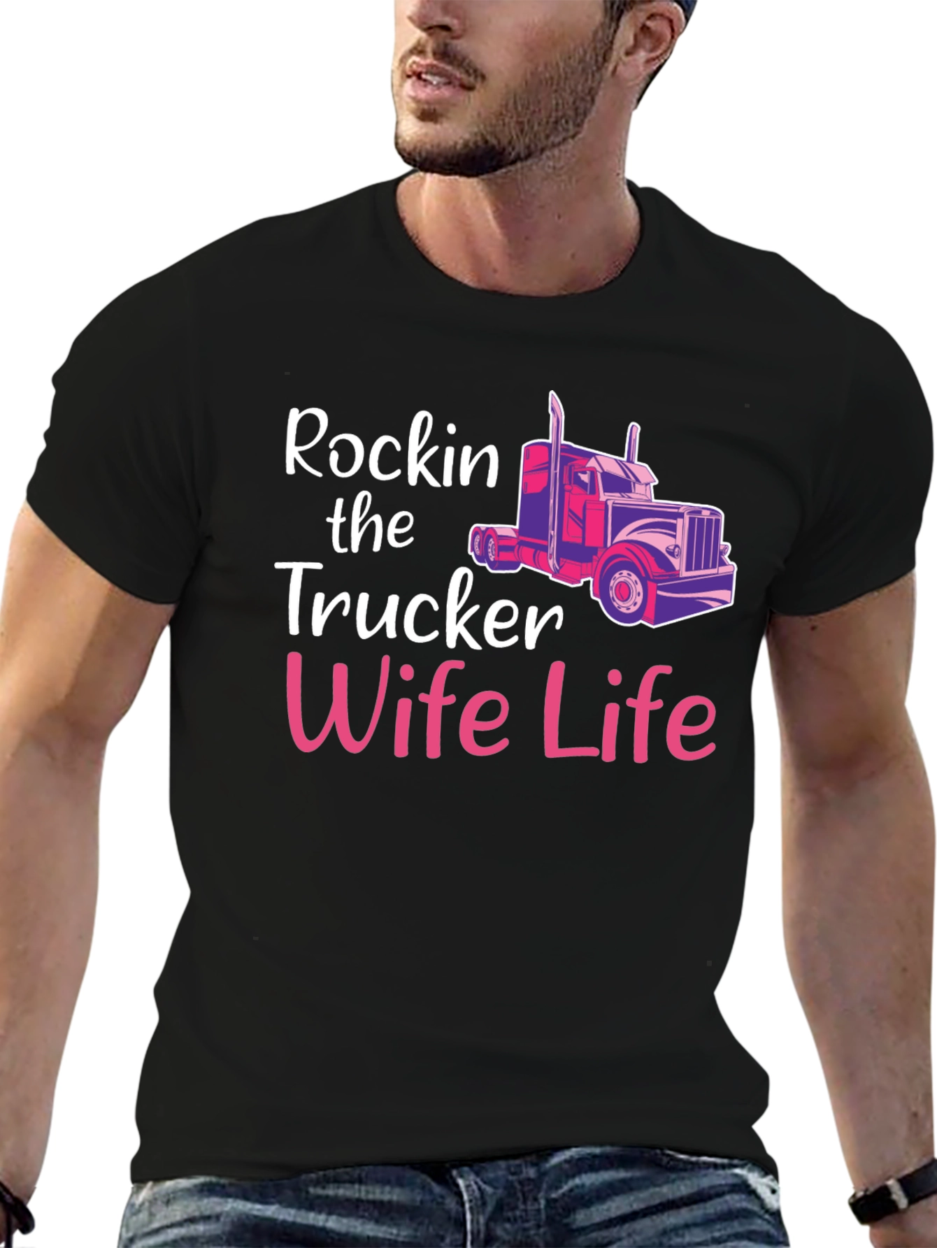 Rockin Trucker Wife Life Graphic Tee