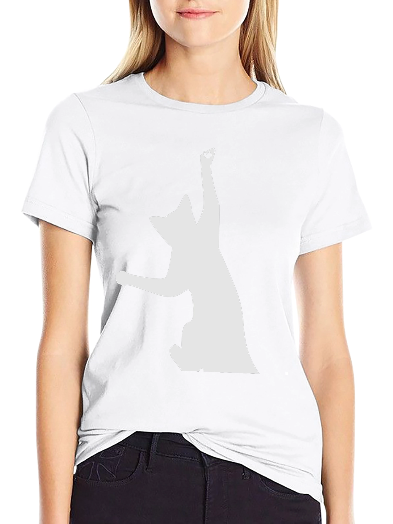 Playful Cat Graphic Black T-Shirt - Unique Design