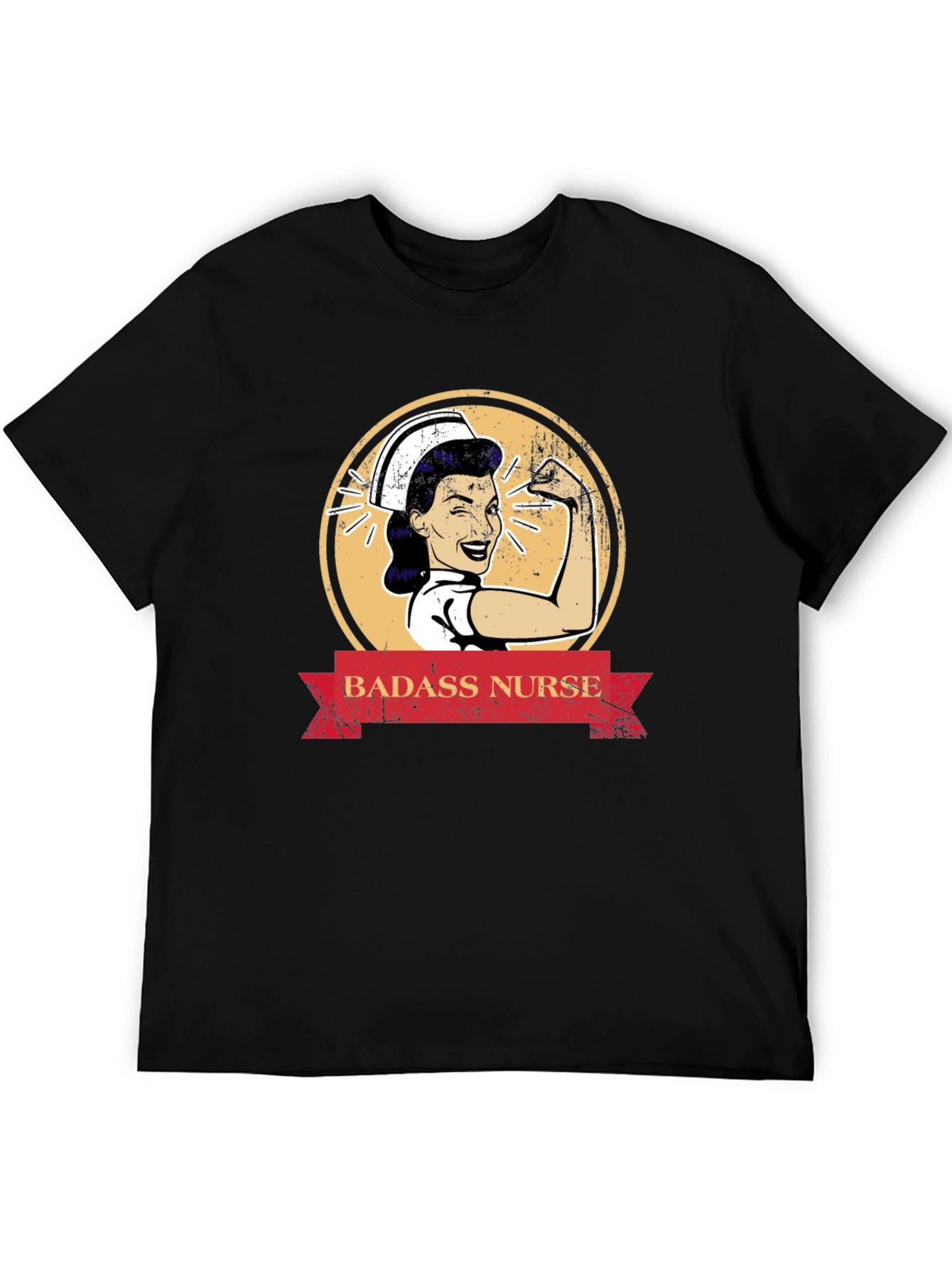Badass Nurse Graphic Tee - Black T-Shirt
