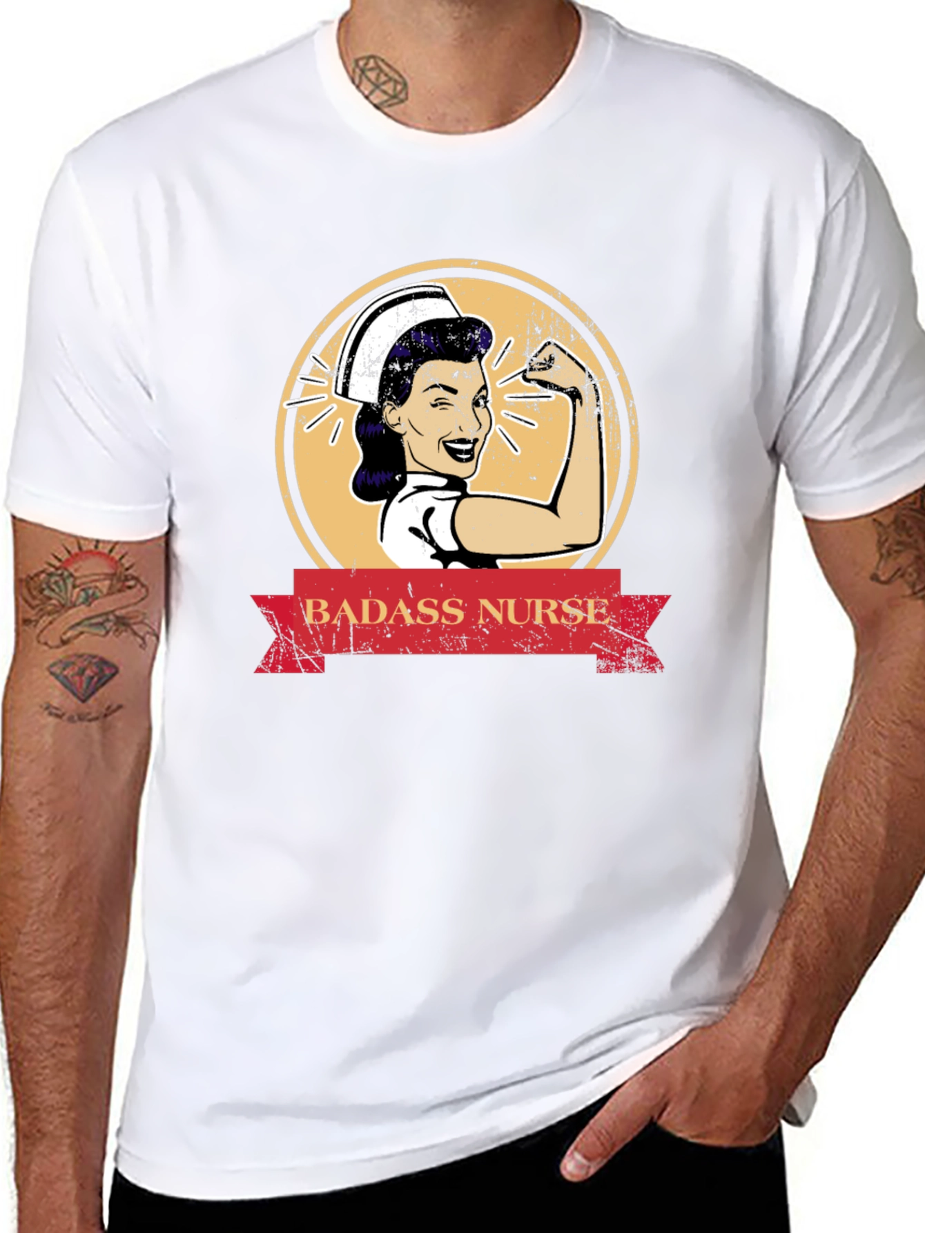 Badass Nurse Graphic Tee - Black T-Shirt