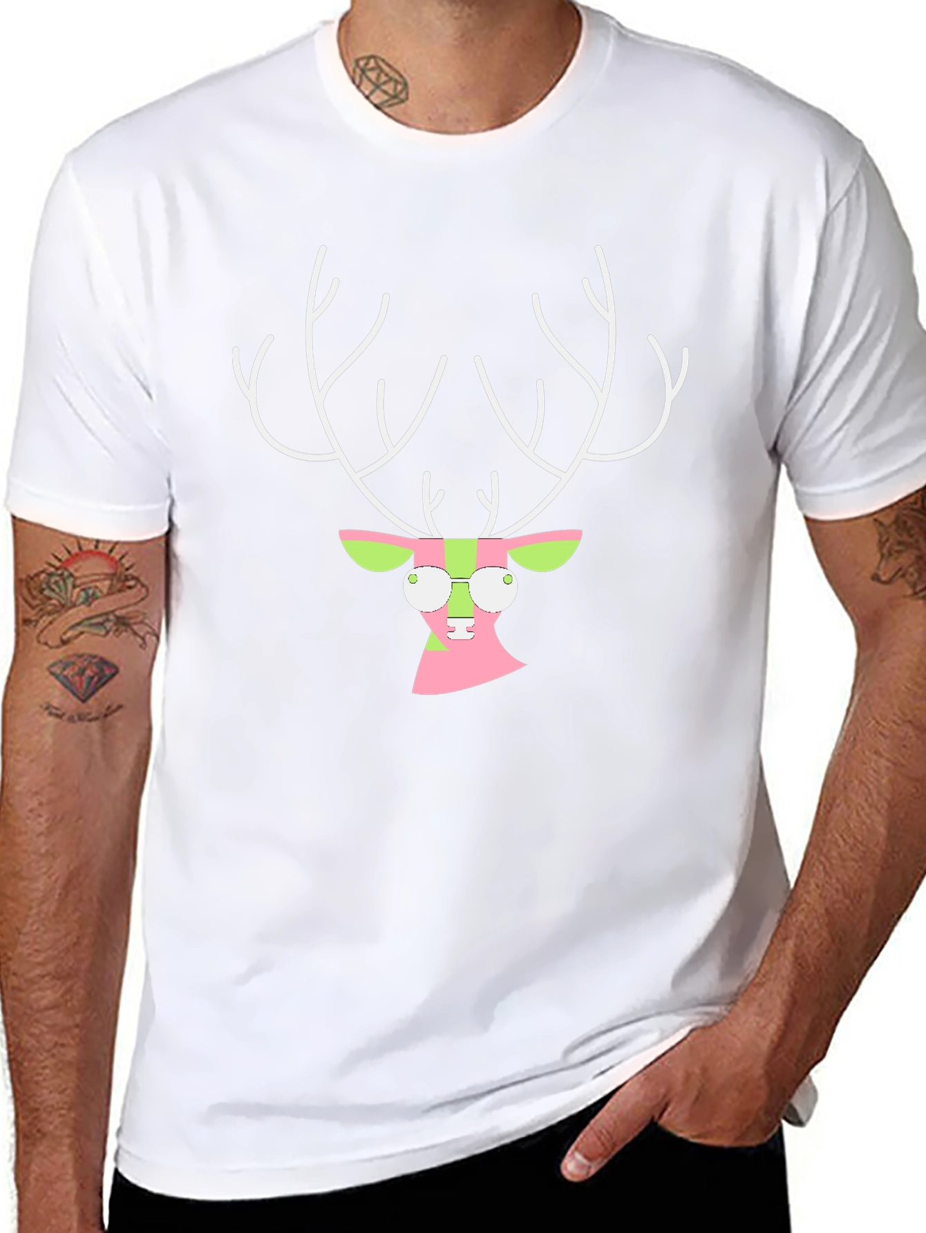 Hipster Reindeer Graphic Tee