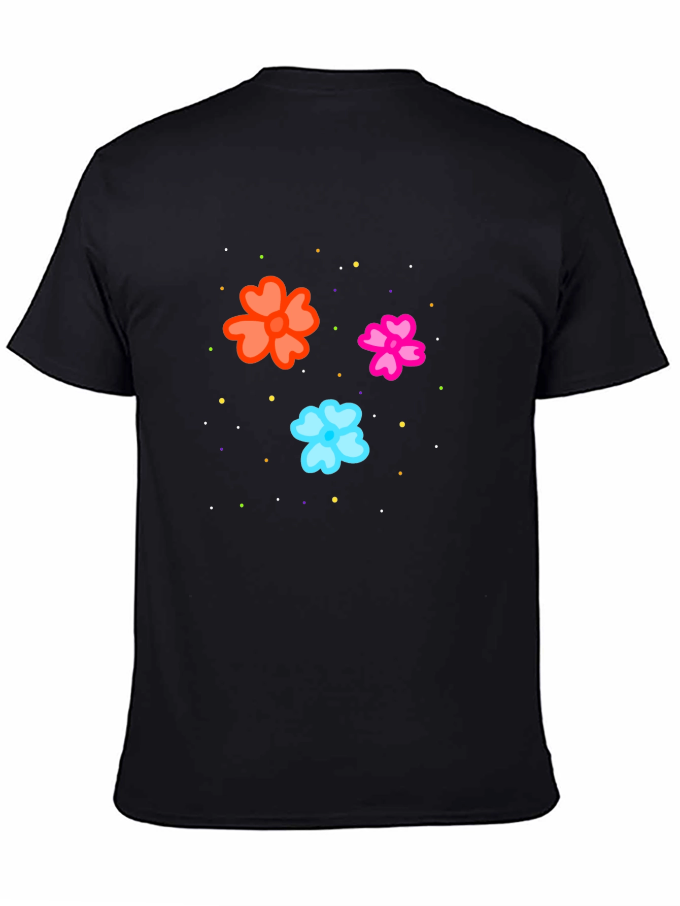 Floral Print Black T-Shirt for Men