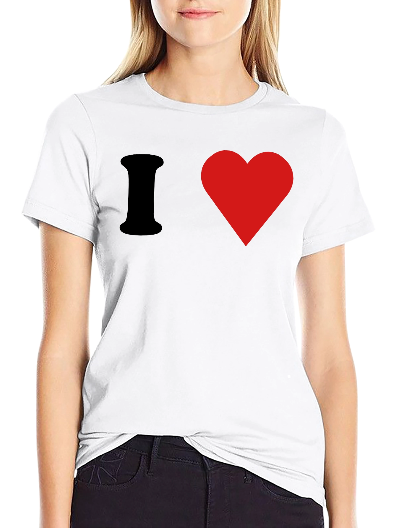 I Heart Graphic Tee - Black Cotton T-Shirt