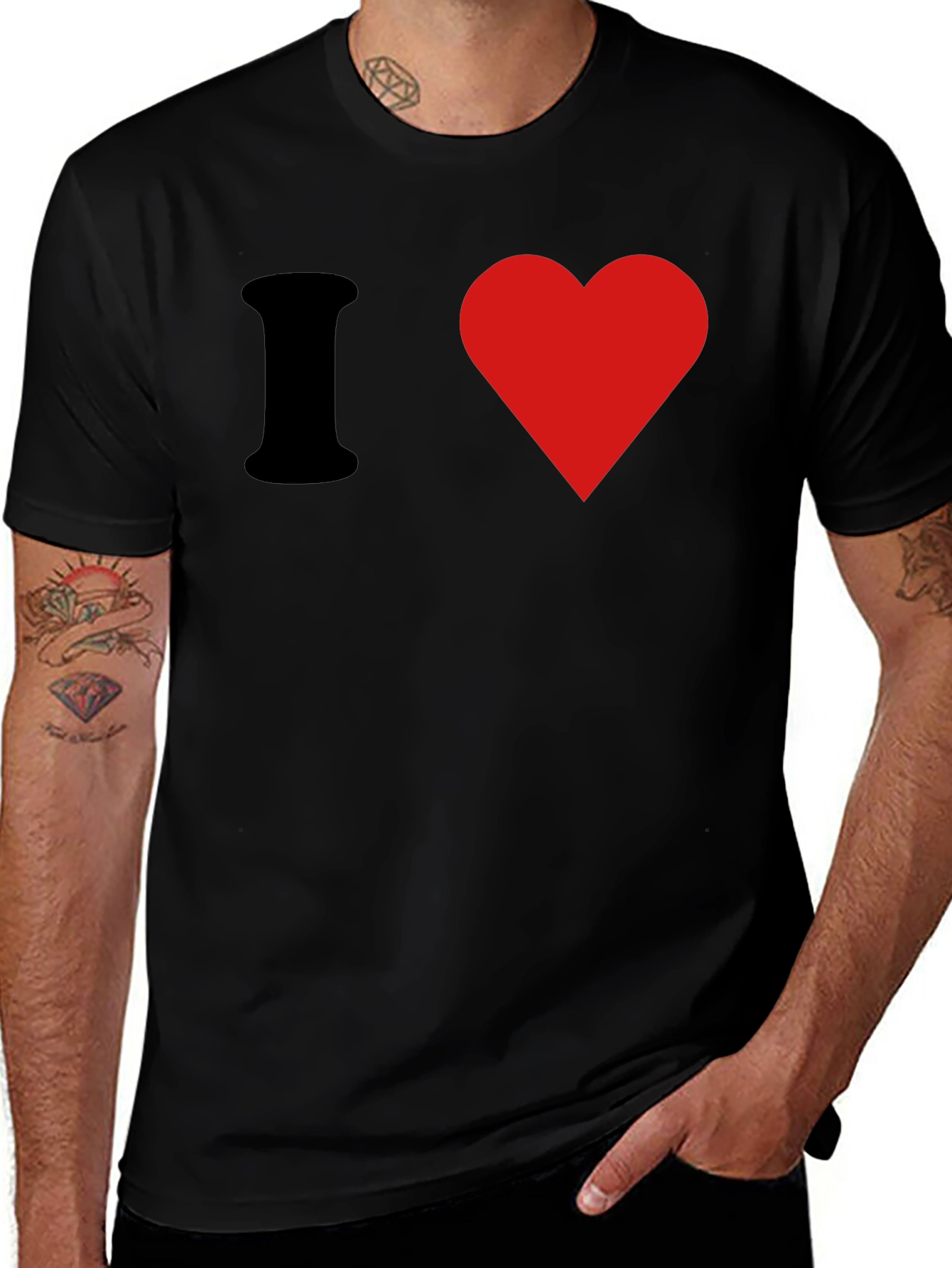 I Heart Graphic Tee - Black Cotton T-Shirt