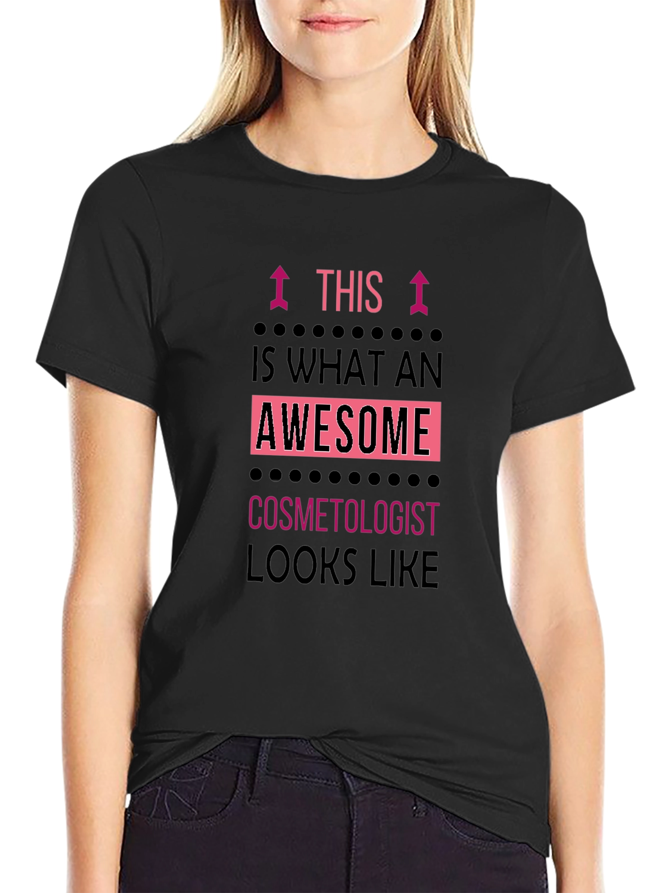 Awesome Cosmetologist T-Shirt Black Graphic Tee