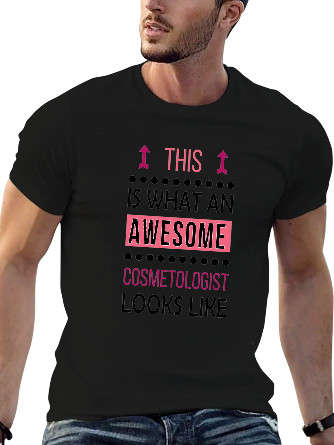 Awesome Cosmetologist T-Shirt Black Graphic Tee