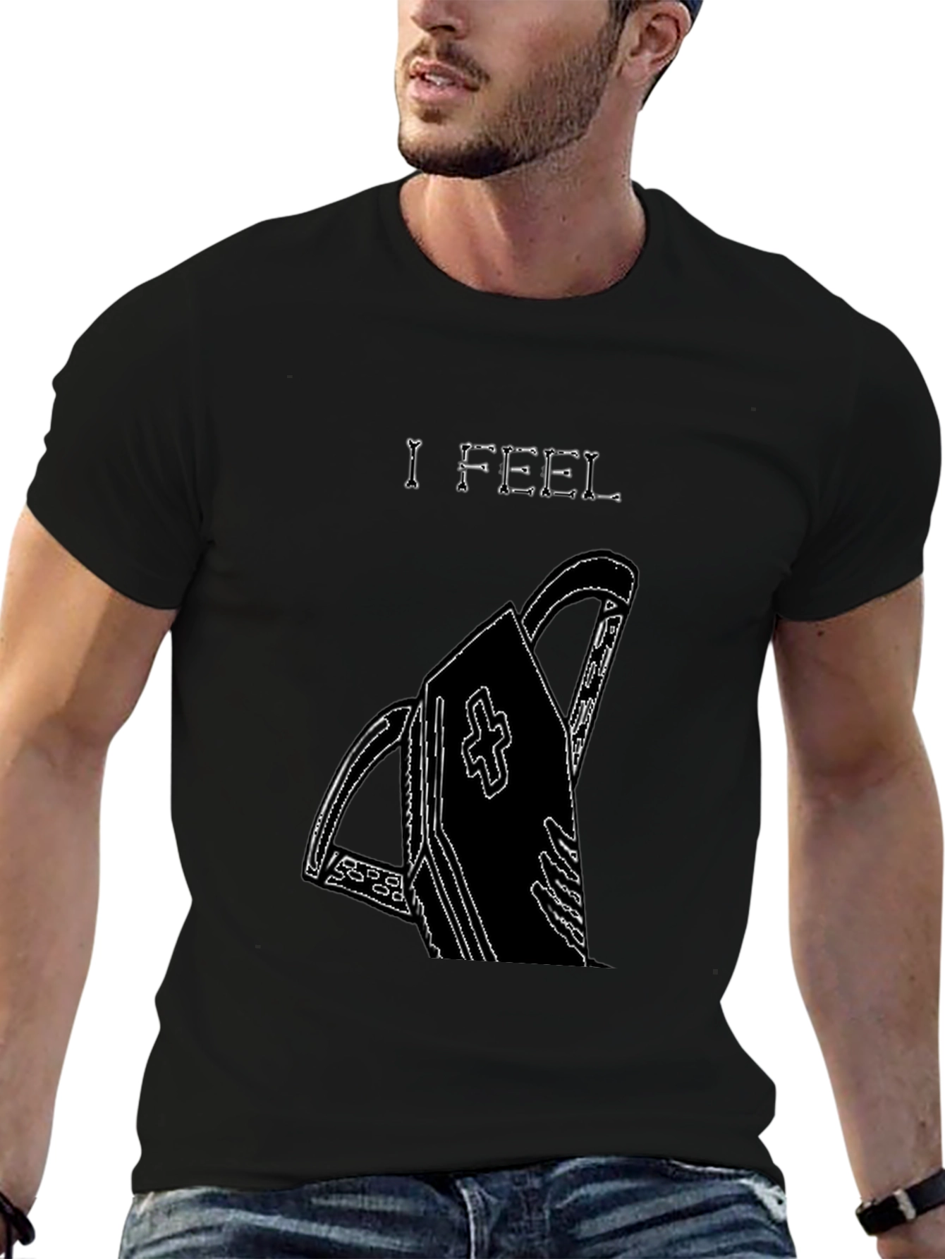 Edgy I Feel Coffin Graphic T-Shirt