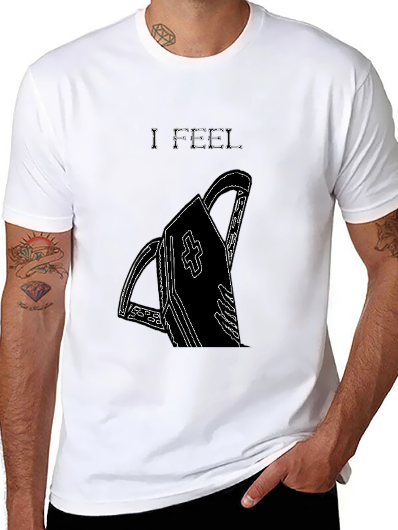 Edgy I Feel Coffin Graphic T-Shirt