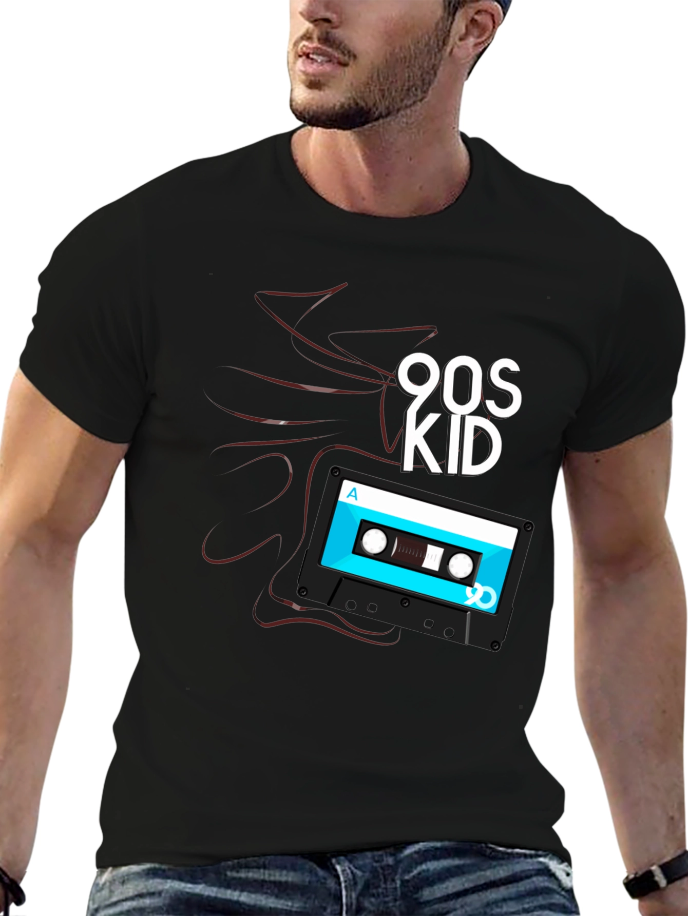 90s Kid Cassette Tape Graphic T-Shirt - Retro Style