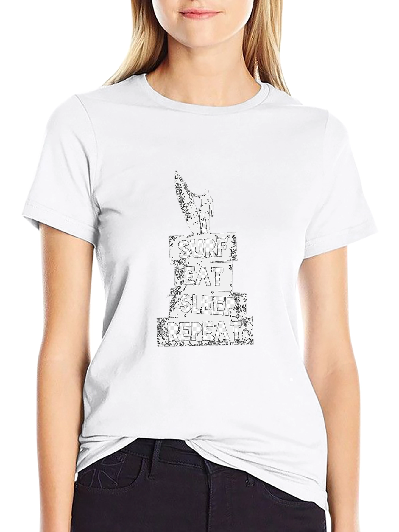Surf Eat Sleep Repeat T-Shirt Black