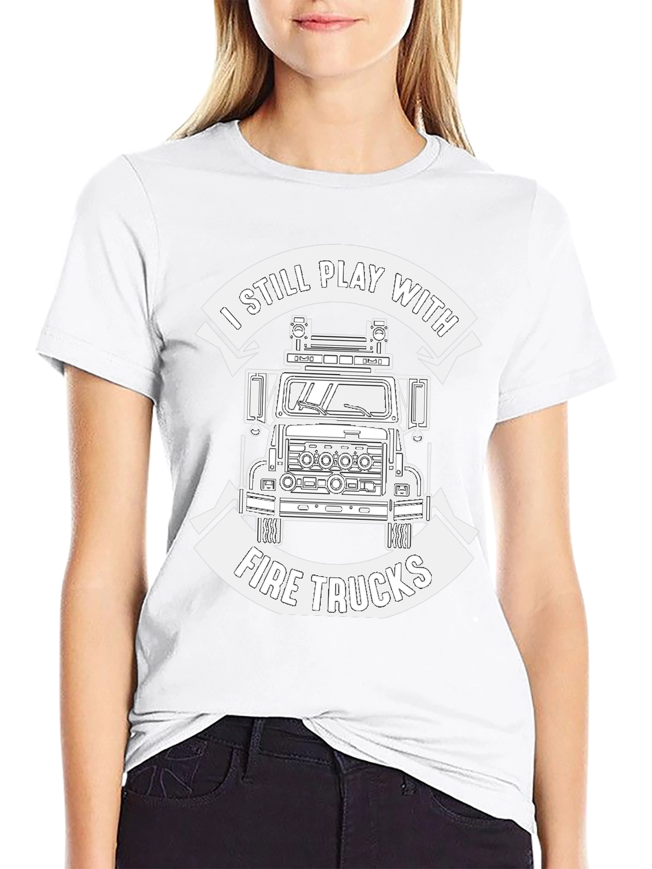 Fire Truck Enthusiast Black T-Shirt