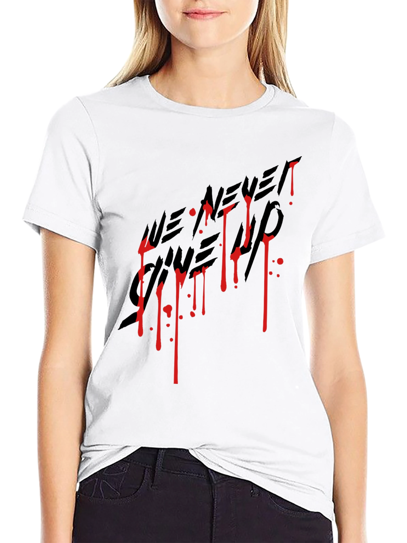 We Never Gave Up Graphic Tee - Black T-Shirt