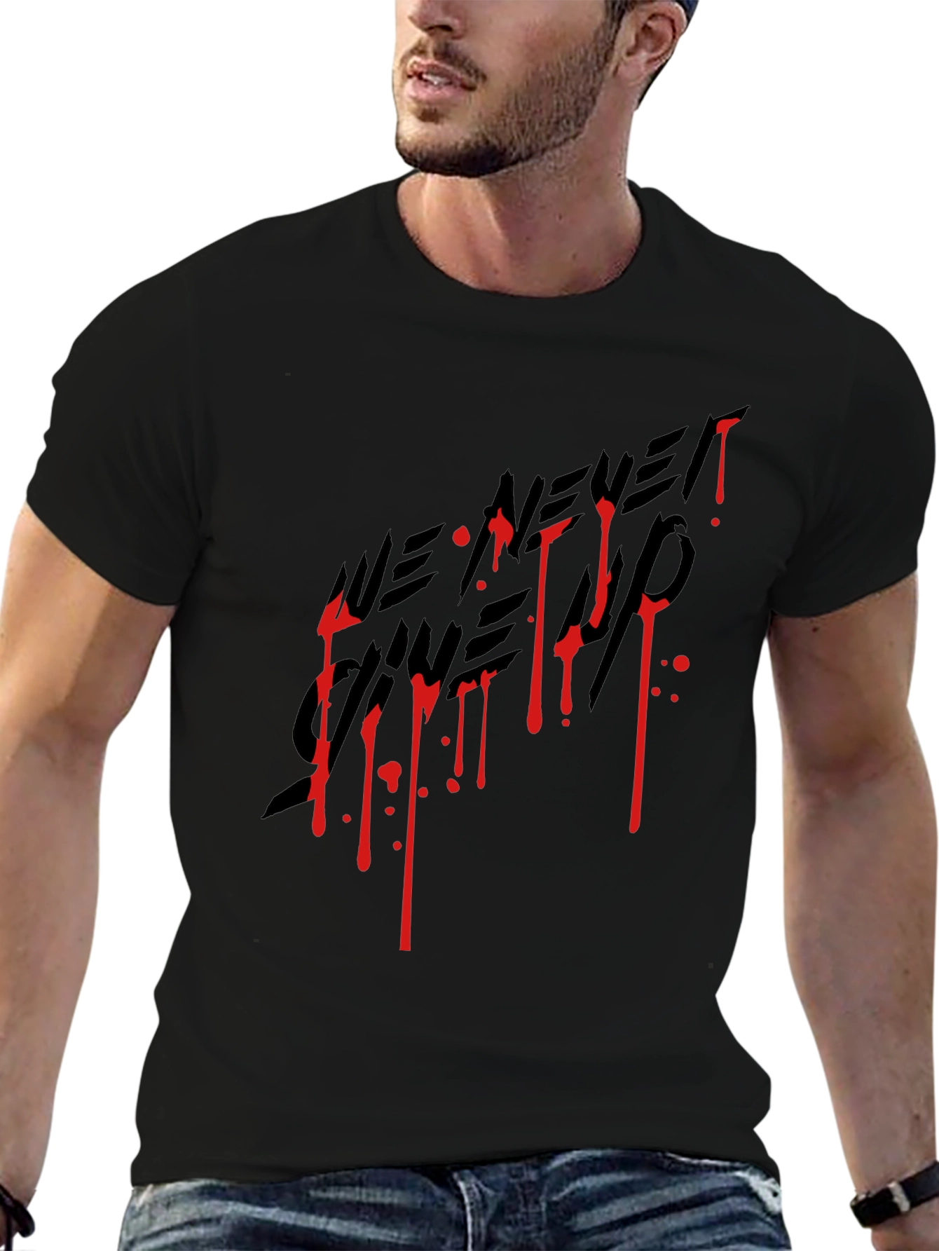 We Never Gave Up Graphic Tee - Black T-Shirt